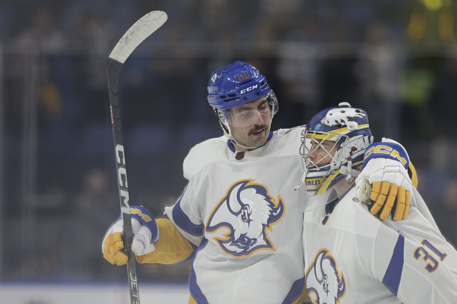 Alex Tuch and Eric Comrie are riding high so far this season for the Buffalo Sabres.