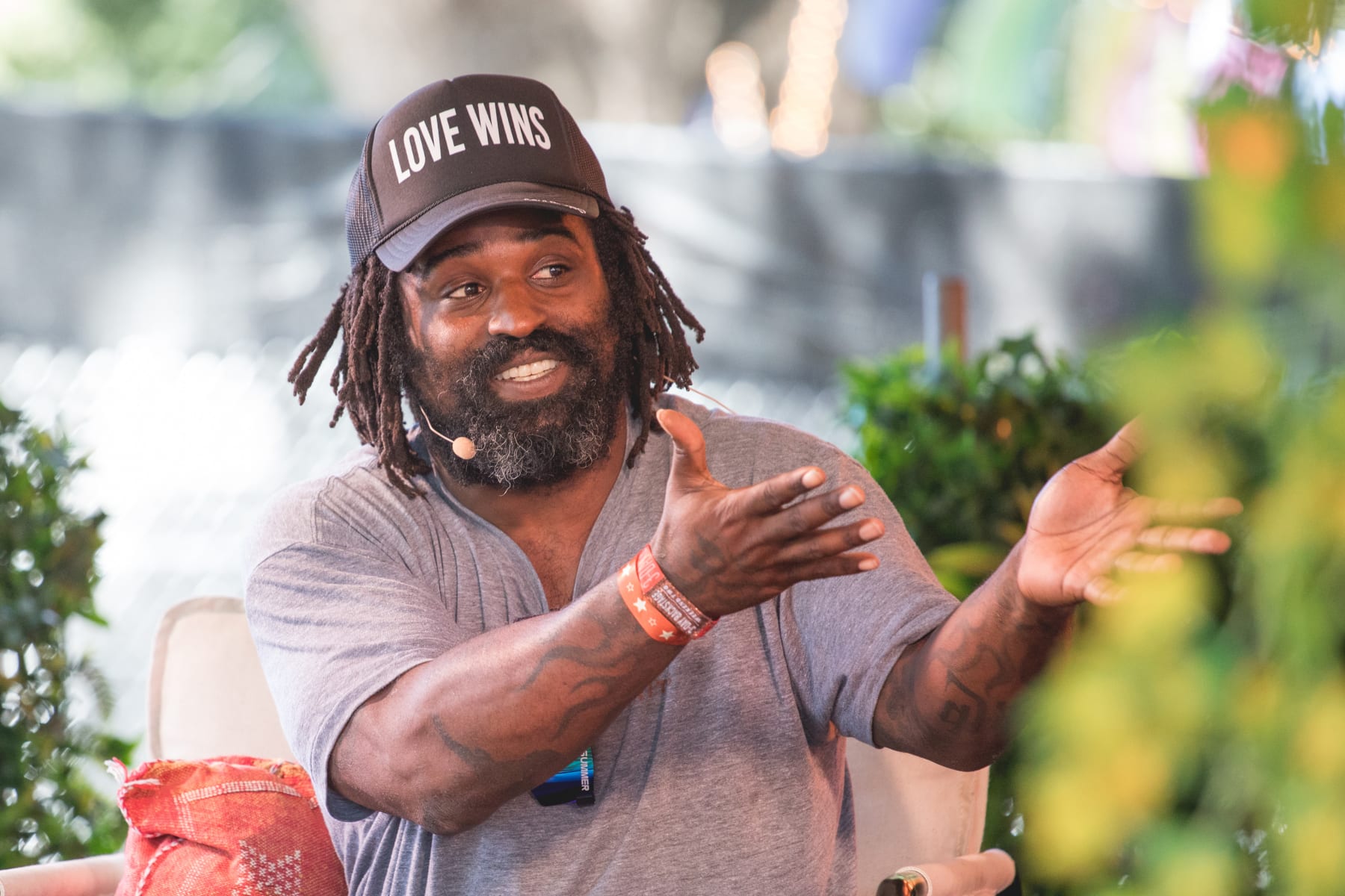 AUSTIN, TEXAS - OCTOBER 08: Ricky Williams speaks onstage during weekend two, day one of the Austin City Limits Music Festival at Zilker Park on October 08, 2021 in Austin, Texas. (Photo by Rick Kern/WireImage)