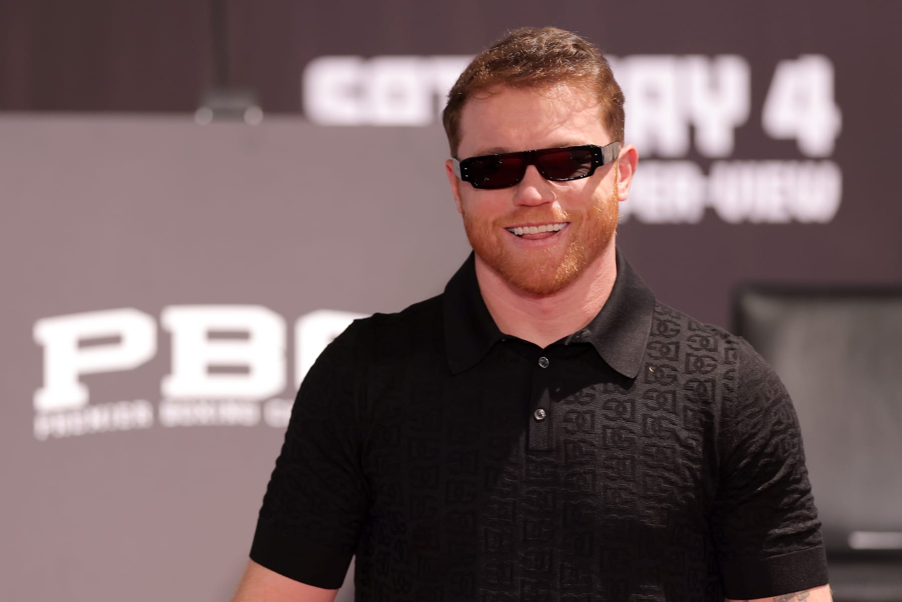 BEVERLY HILLS, CALIFORNIA - MARCH 19: Canelo Alvarez arrives at a news conference to preview his super middleweight fight against Jaime Munguia at The Beverly Hills Hotel on March 19, 2024 in Beverly Hills, California. (Photo by Katelyn Mulcahy/Getty Images)