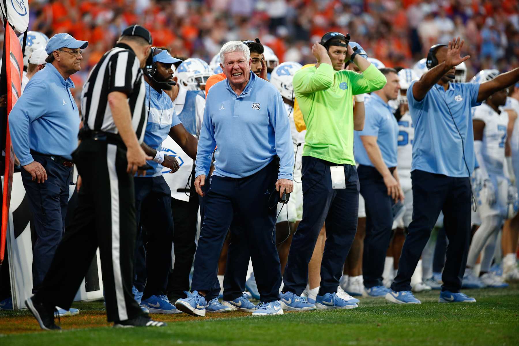 Head coach Mack Brown of the North Carolina Tar Heels 