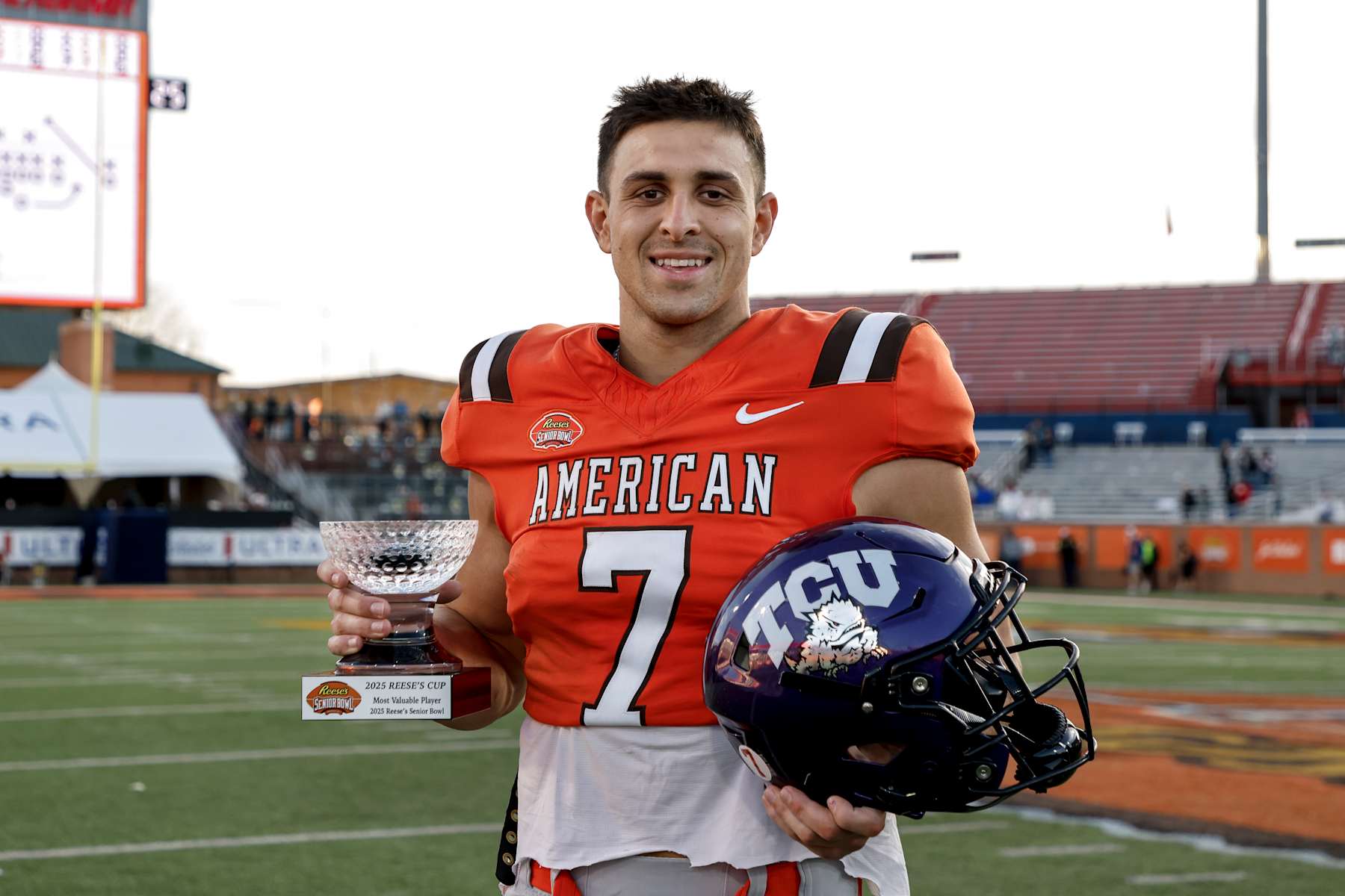 TCU wide receiver Jack Bech produced a stellar week in Mobile, Ala., and emerged as the Senior Bowl MVP. 