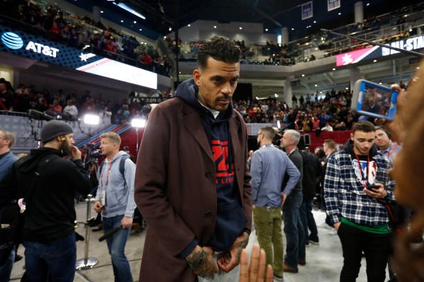 CHICAGO, IL - FEBRUARY 15: NBA legend Matt Barnes addresses the media during Practice and Media Availability presented by AT&T as part of 2020 NBA All-Star Weekend on February 15, 2020 at Wintrust Arena in Chicago, Illinois. NOTE TO USER: User expressly acknowledges and agrees that, by downloading and/or using this Photograph, user is consenting to the terms and conditions of the Getty Images License Agreement. Mandatory Copyright Notice: Copyright 2020 NBAE (Photo by Tyler Kaufman/NBAE via Getty Images)