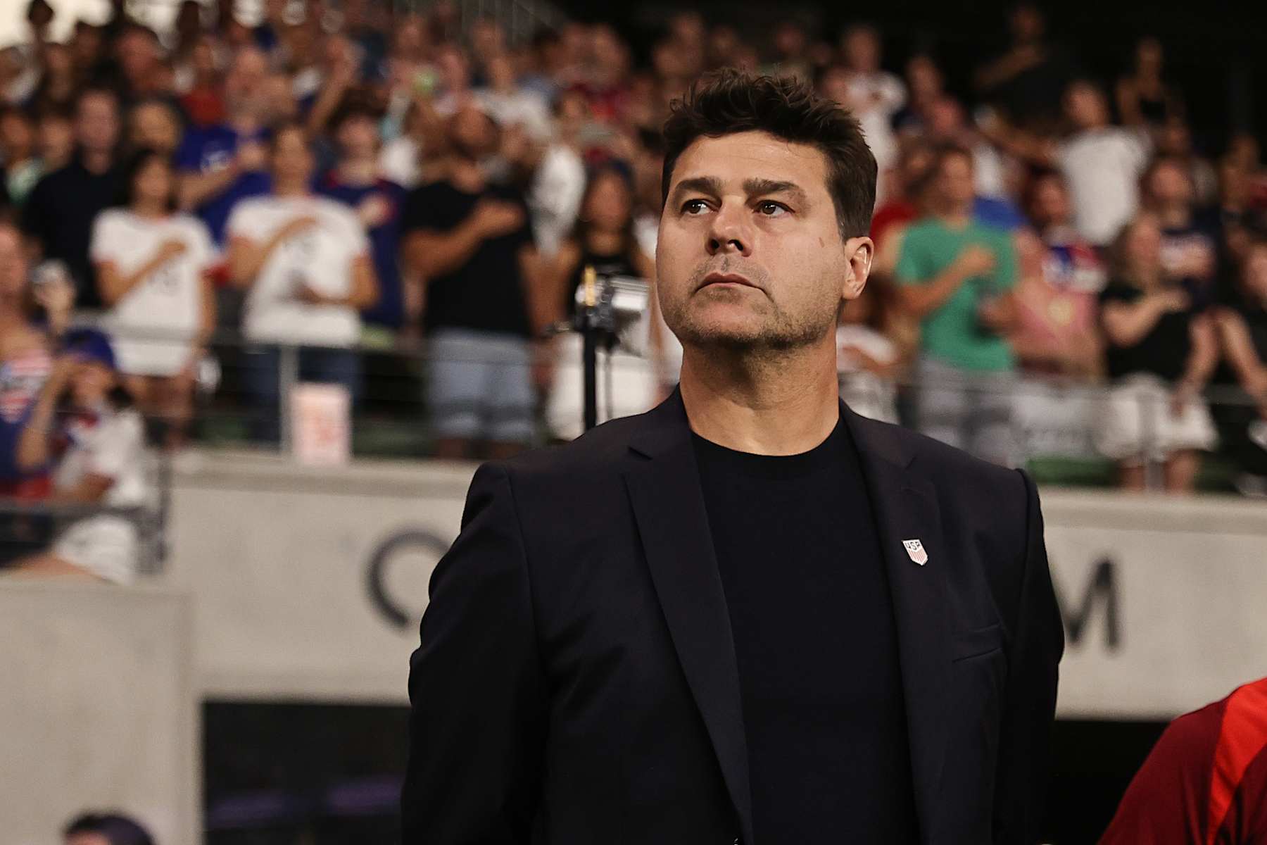 AUSTIN, TEXAS - OCTOBER 12: Head coach Mauricio Pochettino of United States looks on during friendly match between United States and Panama at Q2 Stadium on October 12, 2024 in Austin, Texas. (Photo by Omar Vega/Getty Images)