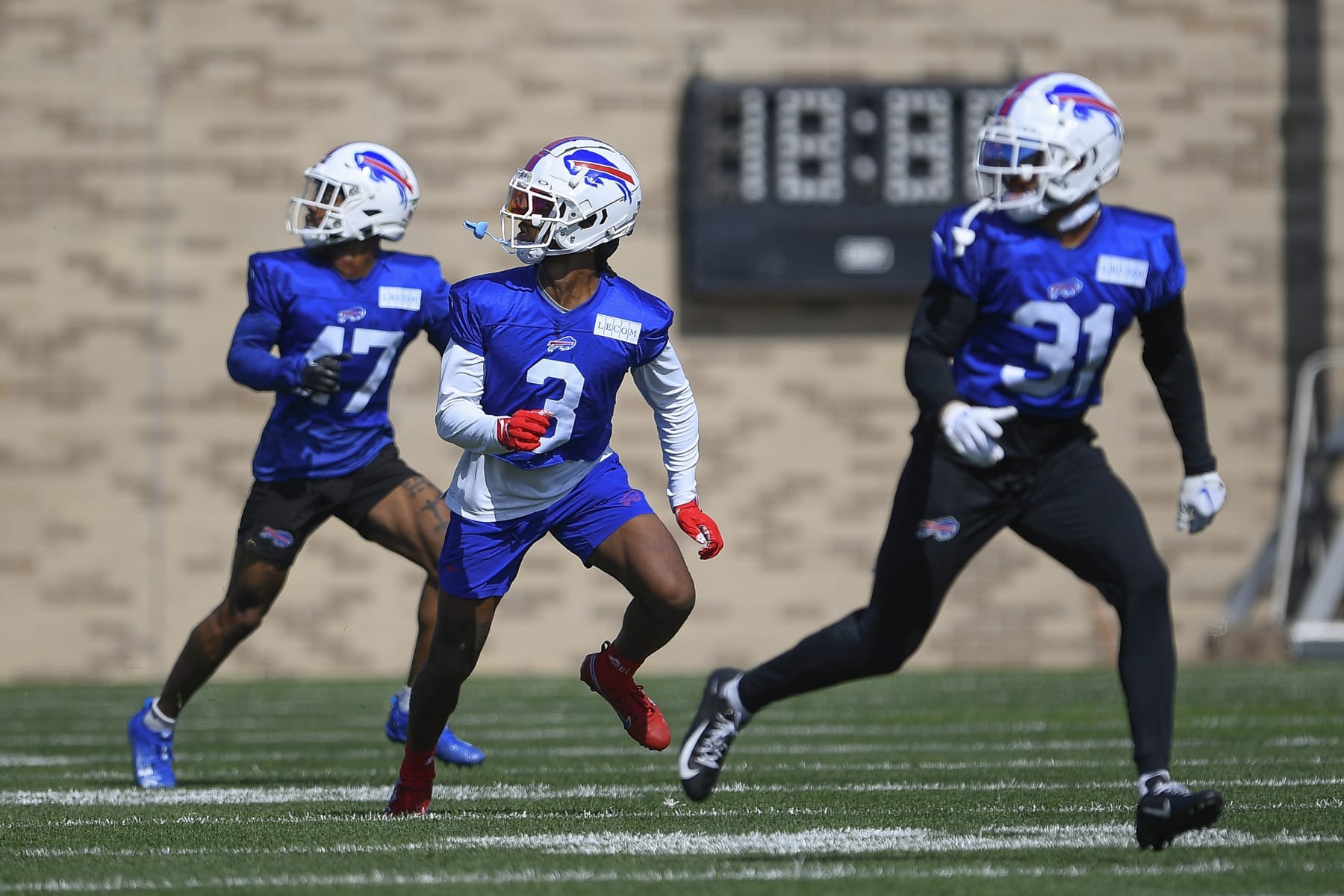Buffalo Bills safety Damar Hamlin (3) during a training camp session