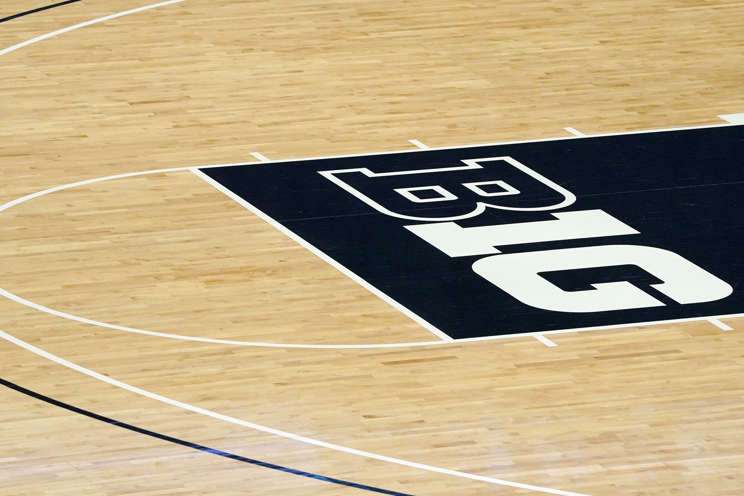 UNIVERSITY PARK, PA - DECEMBER 23: The Big Ten logo on the floor during a college basketball game and the Penn State Nittany Lions and the Illinois Fighting Illini on December 23, 2020 at the Bryce Joyce Center in University Park, Pennsylvania. (Photo by Mitchell Layton/Getty Images)