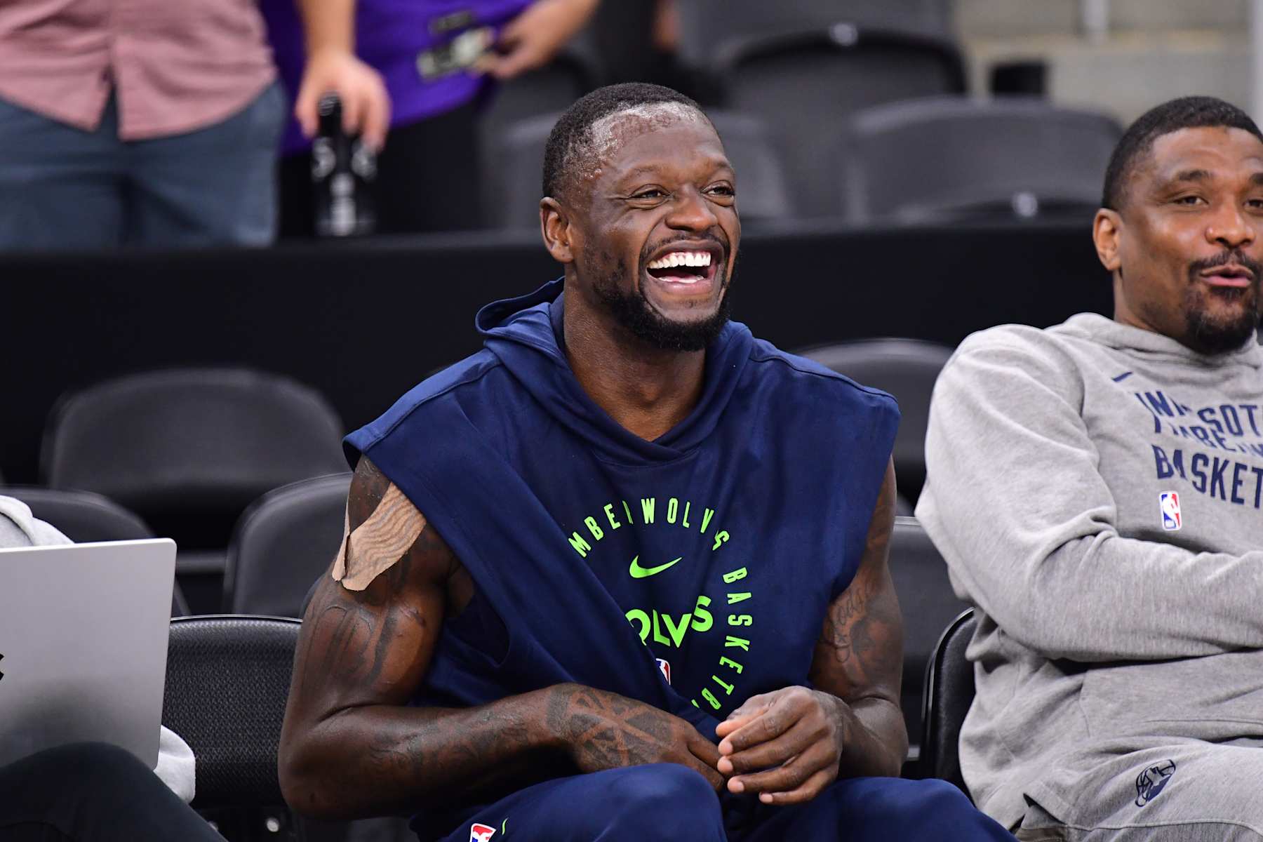 PALM SPRINGS, CA - OCTOBER 4: Julius Randle #30 of the Minnesota Timberwolves smiles before the game against the Los Angeles Lakers during an NBA preseason game on October 4, 2024 at Acrisure Arena in Palm Springs, California. NOTE TO USER: User expressly acknowledges and agrees that, by downloading and/or using this Photograph, user is consenting to the terms and conditions of the Getty Images License Agreement. Mandatory Copyright Notice: Copyright 2024 NBAE (Photo by Adam Pantozzi/NBAE via Getty Images)