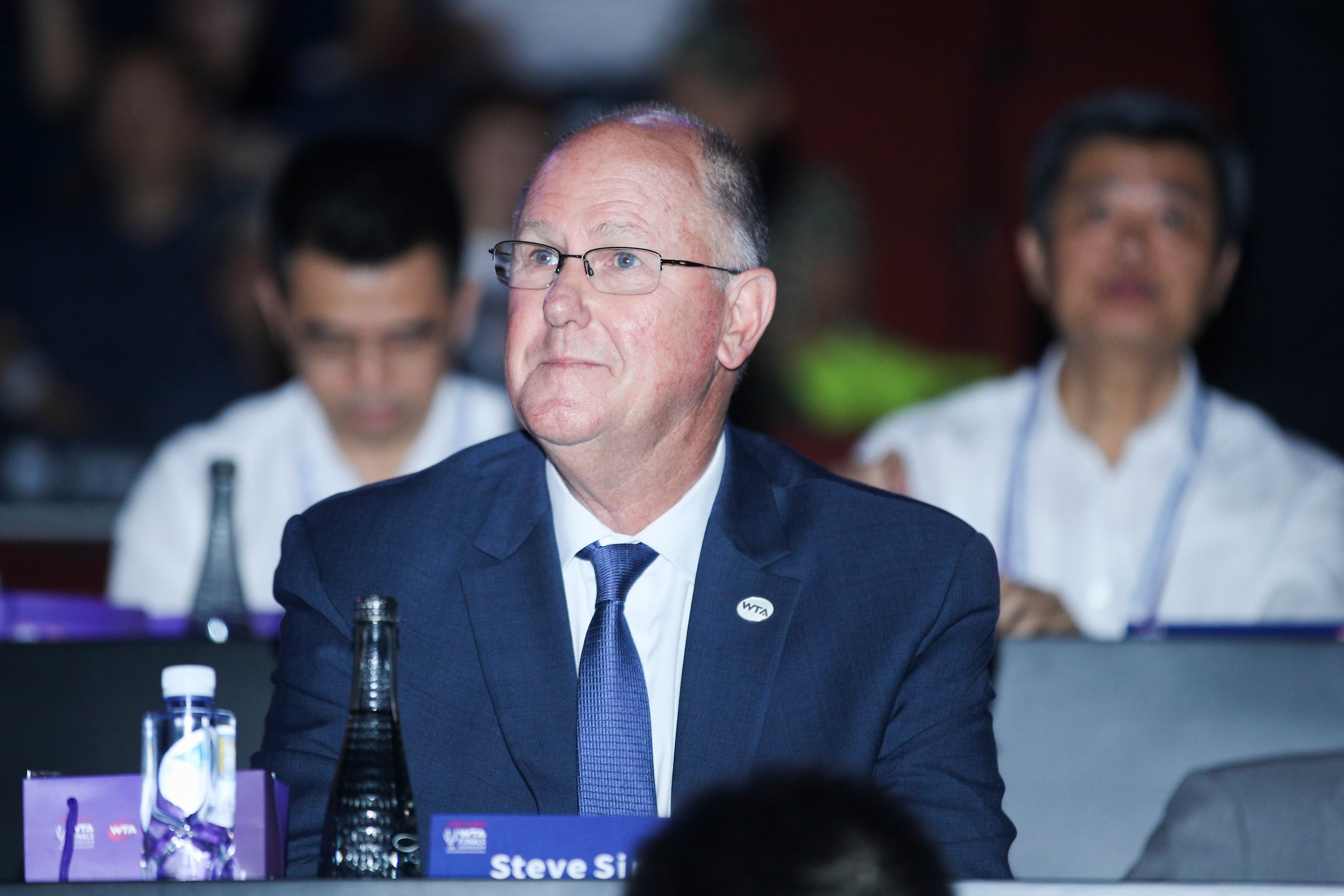 SHENZHEN, CHINA - OCTOBER 27: CEO and Chairman of the WTA Steve Simon attends opening ceremony on Day one of the 2019 WTA Finals at Shenzhen Bay Sports Center on October 27, 2019 in Shenzhen, Guangdong Province of China. (Photo by VCG/VCG via Getty Images)