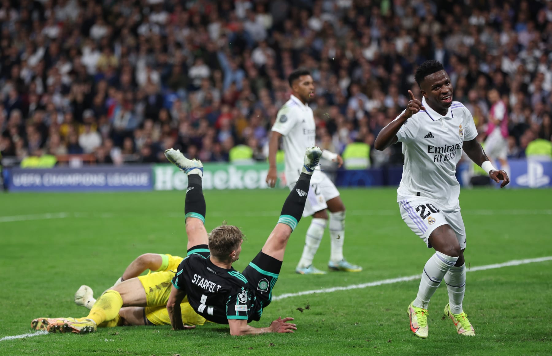 Real Madrid's Vinicius Junior puts the finishing touches on a rough campaign for Celtic.