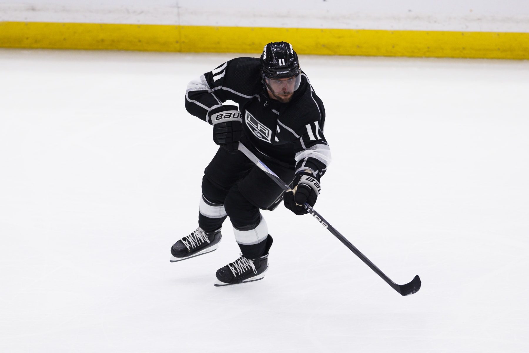 LOS ANGELES, CA - APRIL 29: Los Angeles Kings center Anze Kopitar (11) skates during a NHL Western Conference First Round hockey game between the Edmonton Oilers and the Los Angeles Kings on April 29, 2023 at Crypto.com Arena in Los Angeles, CA. (Photo by Ric Tapia/Icon Sportswire via Getty Images)