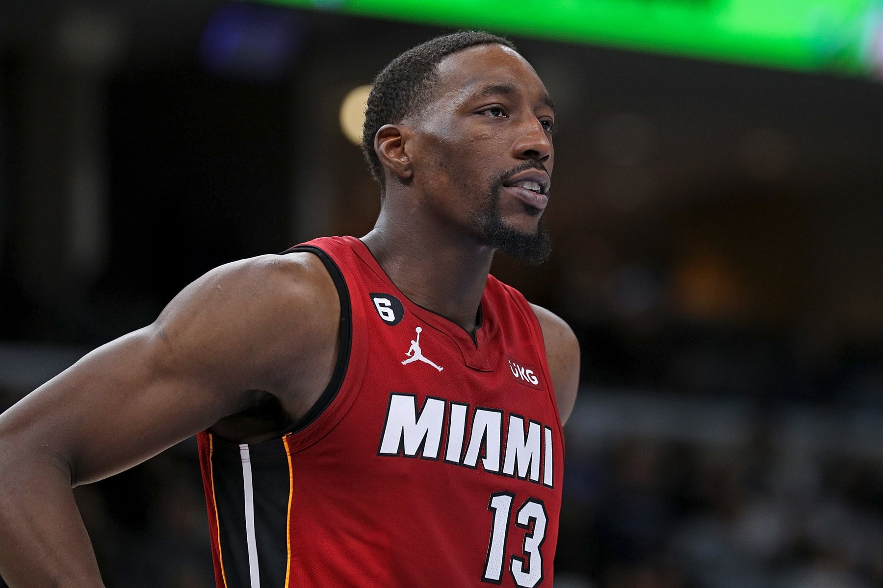 MEMPHIS, TENNESSEE - DECEMBER 05: Bam Adebayo #13 of the Miami Heat during the game against the Memphis Grizzlies at FedExForum on December 05, 2022 in Memphis, Tennessee. NOTE TO USER: User expressly acknowledges and agrees that, by downloading and or using this photograph, User is consenting to the terms and conditions of the Getty Images License Agreement. (Photo by Justin Ford/Getty Images)