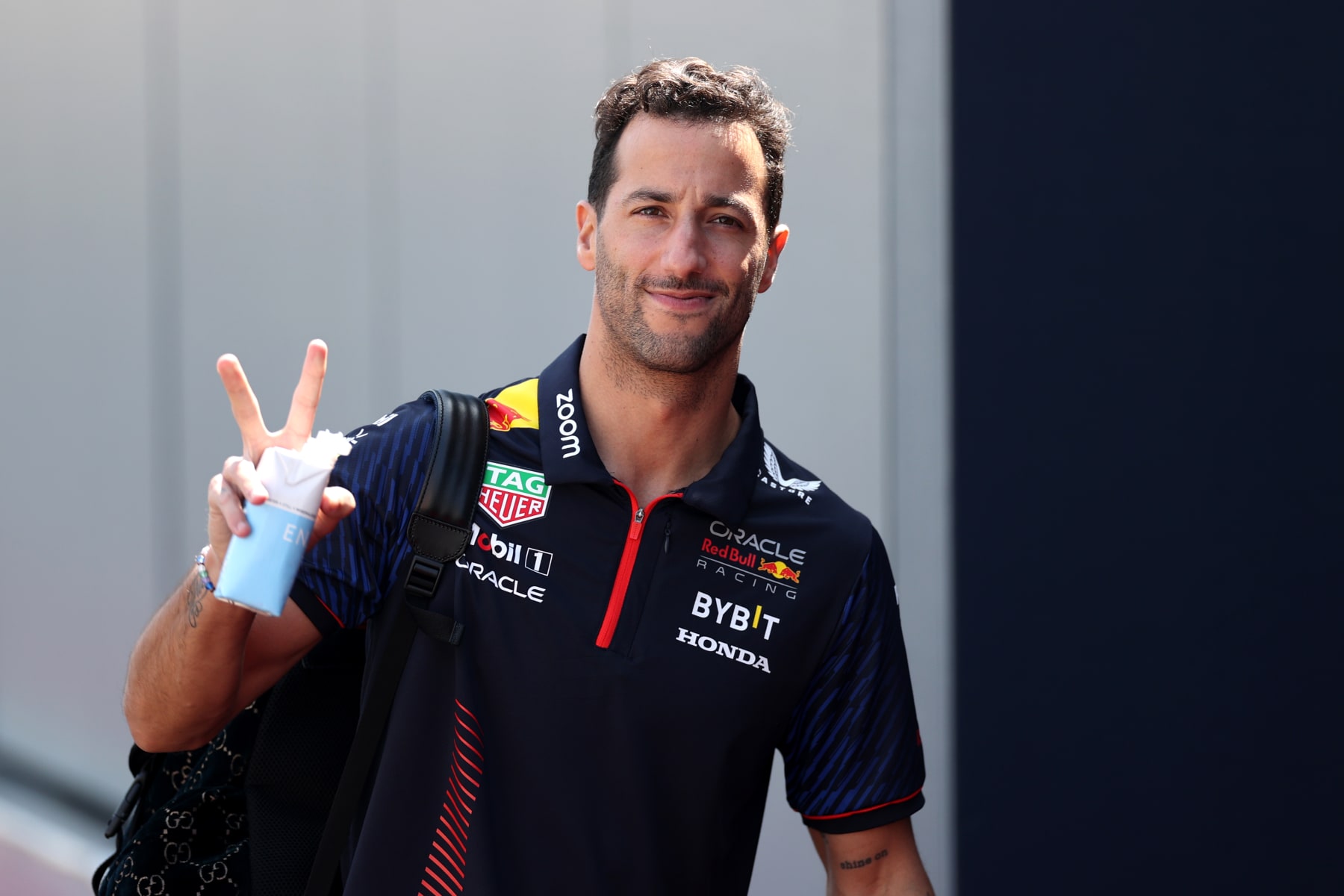 MONTE-CARLO, MONACO - MAY 26: Daniel Ricciardo of Australia and Oracle Red Bull Racing arrives in the Paddock prior to practice ahead of the F1 Grand Prix of Monaco at Circuit de Monaco on May 26, 2023 in Monte-Carlo, Monaco. (Photo by Ryan Pierse/Getty Images)