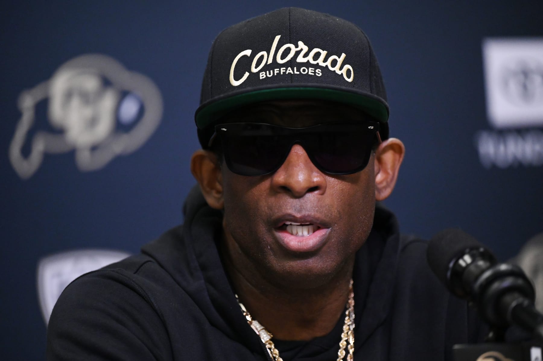 BOULDER, CO - AUGUST 4 : CU football head coach Deion Sanders is in the press conference at UCHealth Champions Center In Boulder, Colorado on Friday, August 4, 2023. (Photo by Hyoung Chang/The Denver Post)