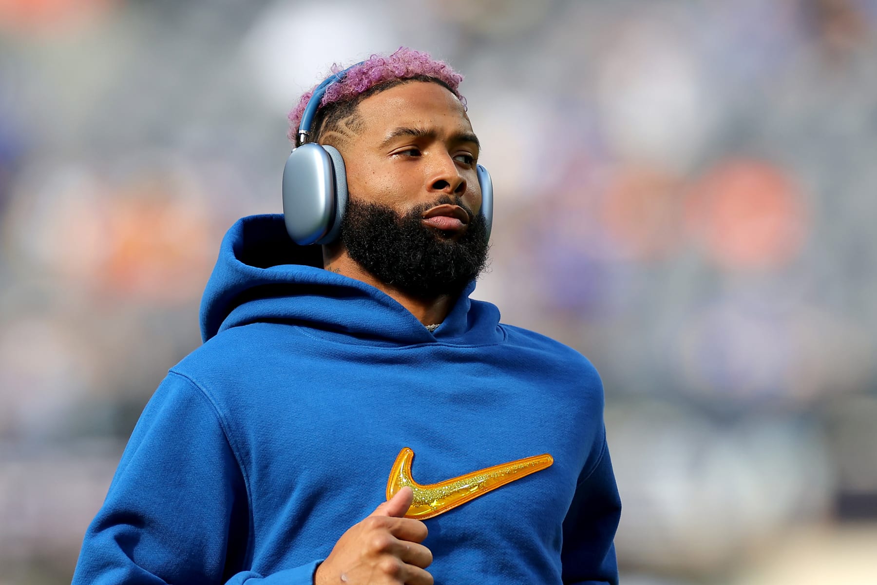 INGLEWOOD, CALIFORNIA - FEBRUARY 13: Odell Beckham Jr. #3 of the Los Angeles Rams warms up before Super Bowl LVI against the Cincinnati Bengals at SoFi Stadium on February 13, 2022 in Inglewood, California. (Photo by Kevin C. Cox/Getty Images)