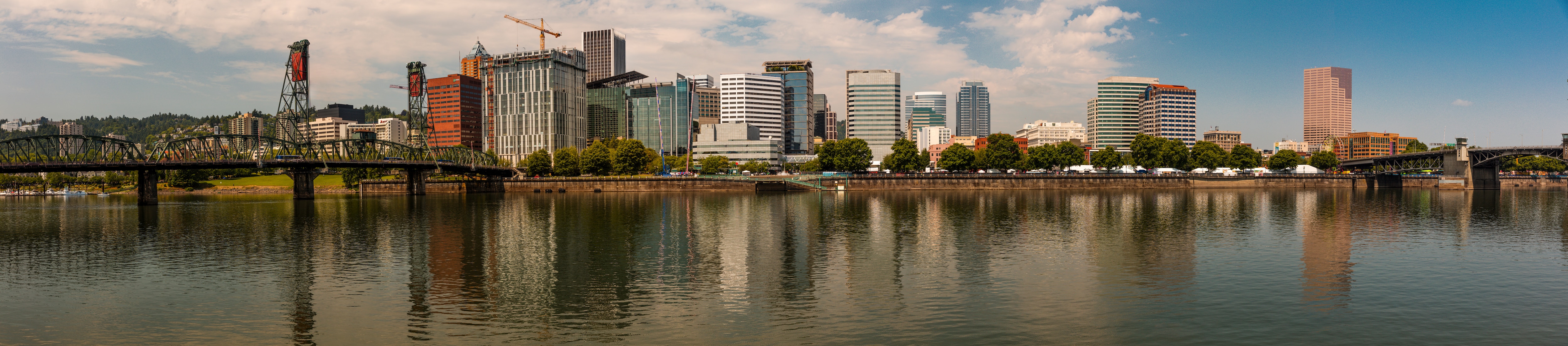 Panoramic Portland Oregon Skyline on Columbia River. (Photo by: Visions of America/Education Images/Universal Images Group via Getty Images)