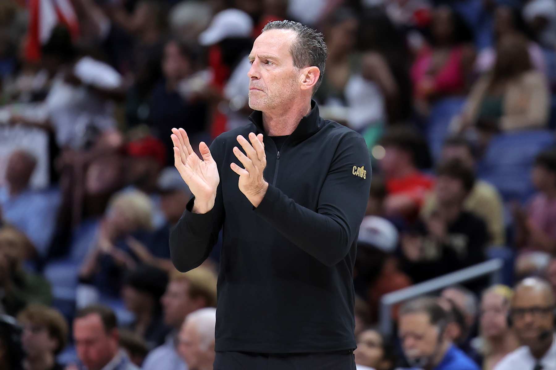 NEW ORLEANS, LOUISIANA - NOVEMBER 06: Head coach Kenny Atkinson of the Cleveland Cavaliers reacts against the New Orleans Pelicans during the second half at the Smoothie King Center on November 06, 2024 in New Orleans, Louisiana. NOTE TO USER: User expressly acknowledges and agrees that, by downloading and or using this Photograph, user is consenting to the terms and conditions of the Getty Images License Agreement. (Photo by Jonathan Bachman/Getty Images)