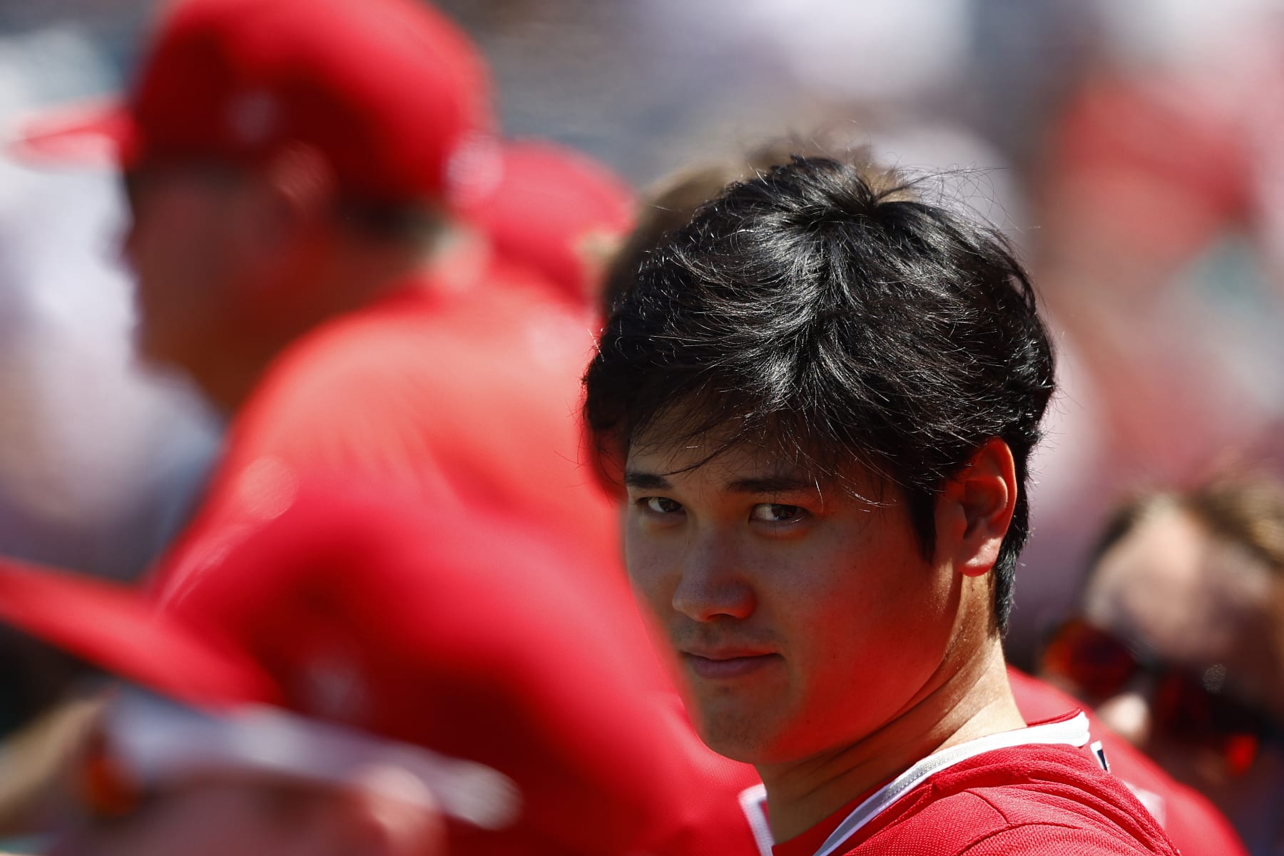 ANAHEIM, CALIFORNIA - JUNE 29:   Shohei Ohtani #17 of the Los Angeles Angels at Angel Stadium of Anaheim on June 29, 2023 in Anaheim, California. (Photo by Ronald Martinez/Getty Images)