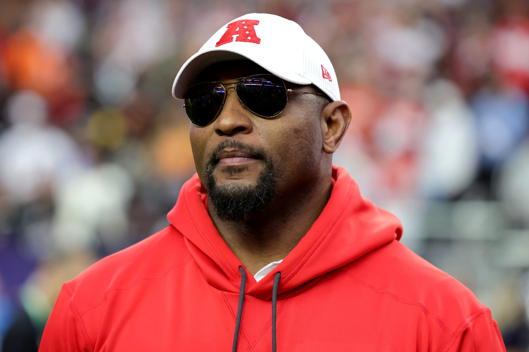 LAS VEGAS, NEVADA - FEBRUARY 05: Ray Lewis looks on during the 2023 NFL Pro Bowl Games at Allegiant Stadium on February 05, 2023 in Las Vegas, Nevada. (Photo by Ethan Miller/Getty Images)