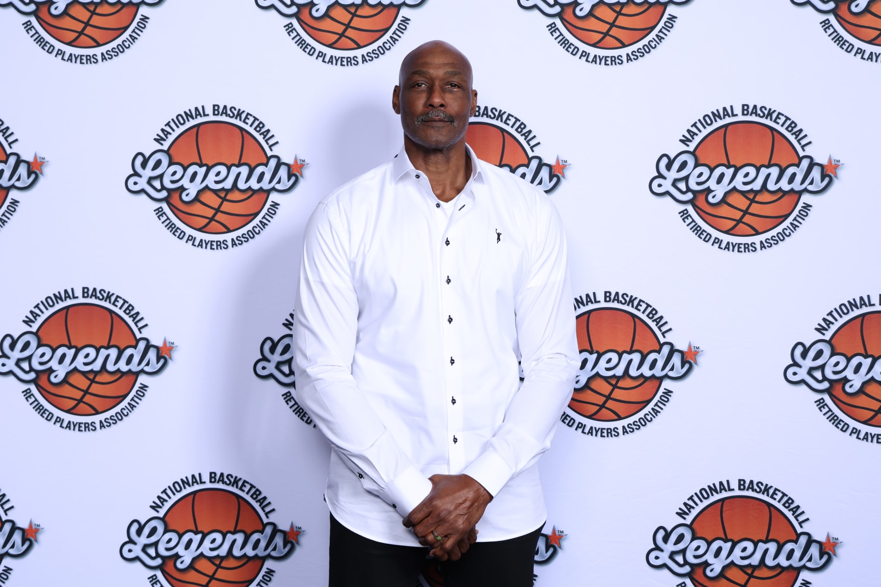 SALT LAKE CITY, UT - FEBRUARY 19: Karl Malone during the NBA Legends Brunch Portraits as part of 2023 NBA All Star Weekend on Sunday, February 19, 2023 at the Salt Palace Convention Center in Salt Lake City, Utah. NOTE TO USER: User expressly acknowledges and agrees that, by downloading and/or using this Photograph, user is consenting to the terms and conditions of the Getty Images License Agreement. Mandatory Copyright Notice: Copyright 2023 NBAE (Photo by David Sherman/NBAE via Getty Images)