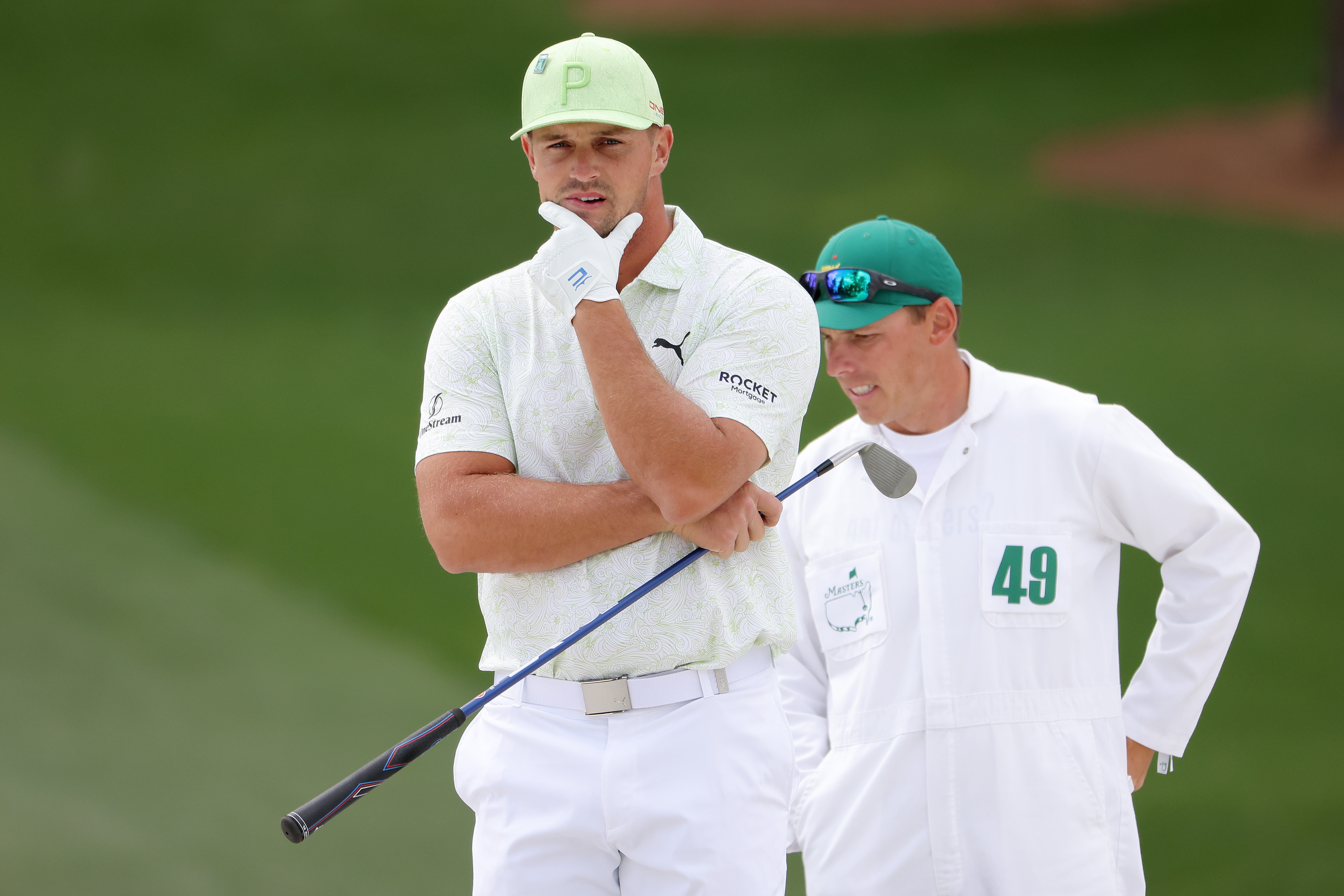 AUGUSTA, GEORGIA - APRIL 08: Bryson DeChambeau looks on from the seventh green during the second round of The Masters at Augusta National Golf Club on April 08, 2022 in Augusta, Georgia. (Photo by Jamie Squire/Getty Images)