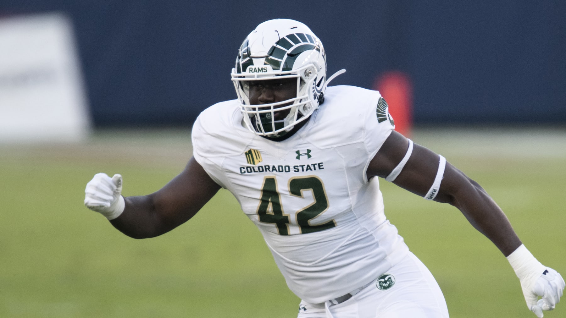 Colorado State linebacker Mohamed Kamara (42) during an NCAA football game against San Diego State on Saturday, Dec. 5, 2020 in Carson, Calif. (AP Photo/Kyusung Gong)