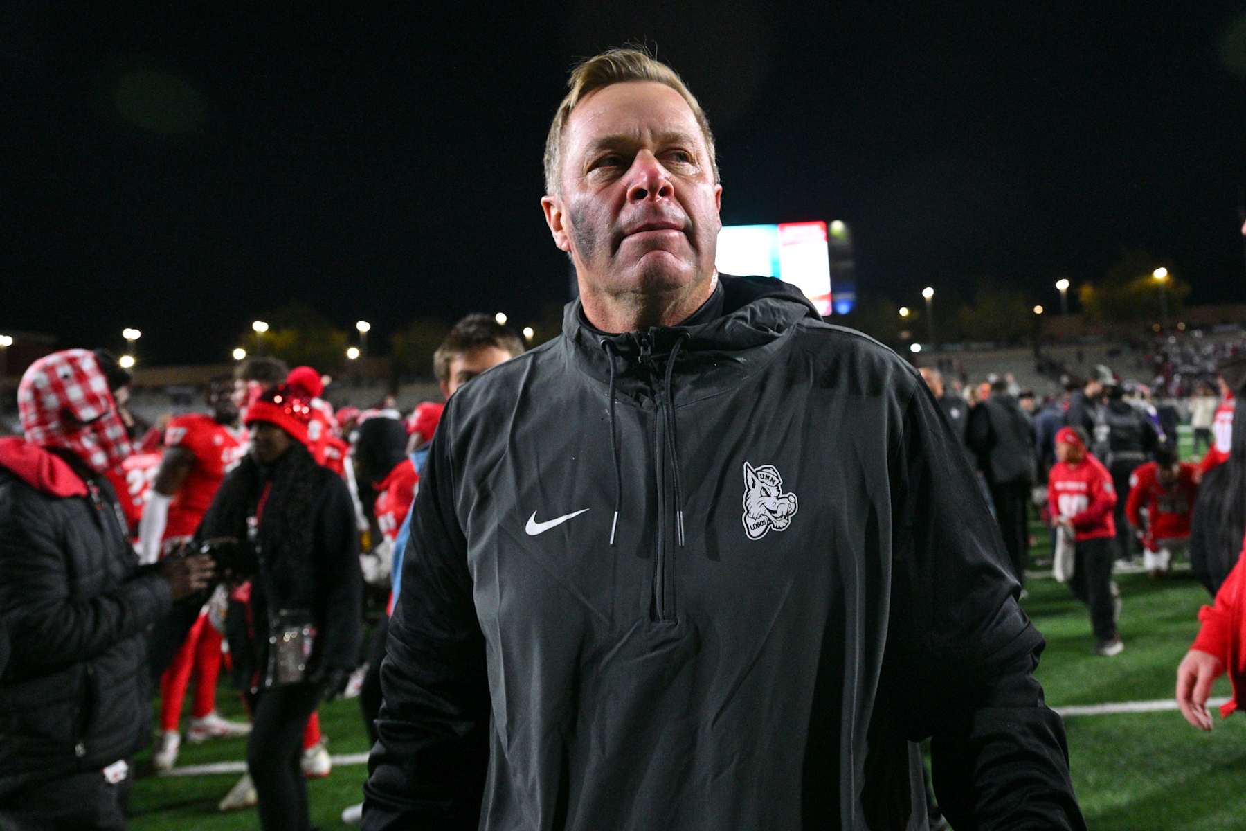 Head coach Bronco Mendenhall of the New Mexico Lobos