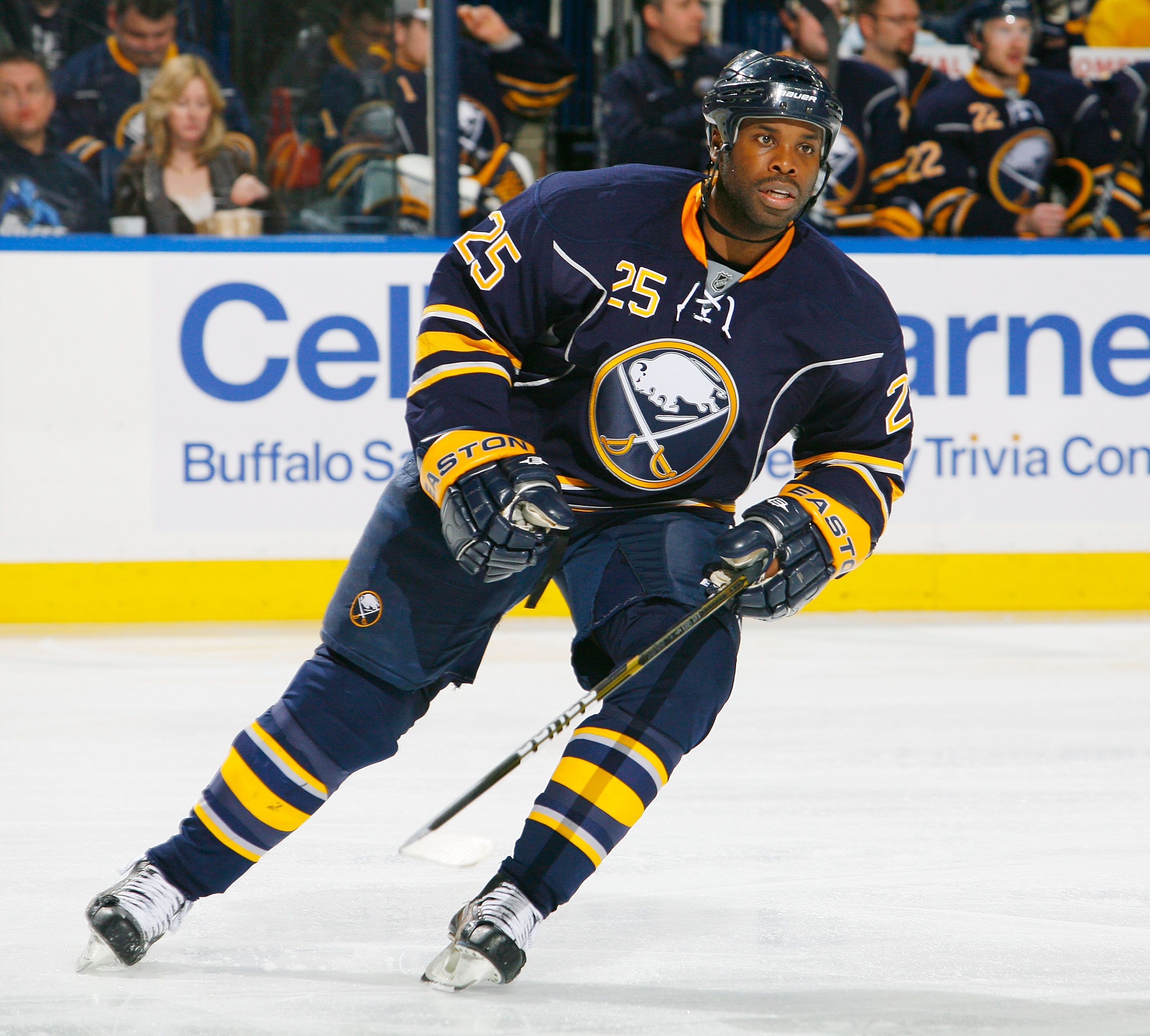 BUFFALO, NY - MARCH 25: Mike Grier #25 of the Buffalo Sabres skates against the Florida Panthers at HSBC Arena on March 25, 2011 in Buffalo, New York.  (Photo by Bill Wippert/NHLI via Getty Images)