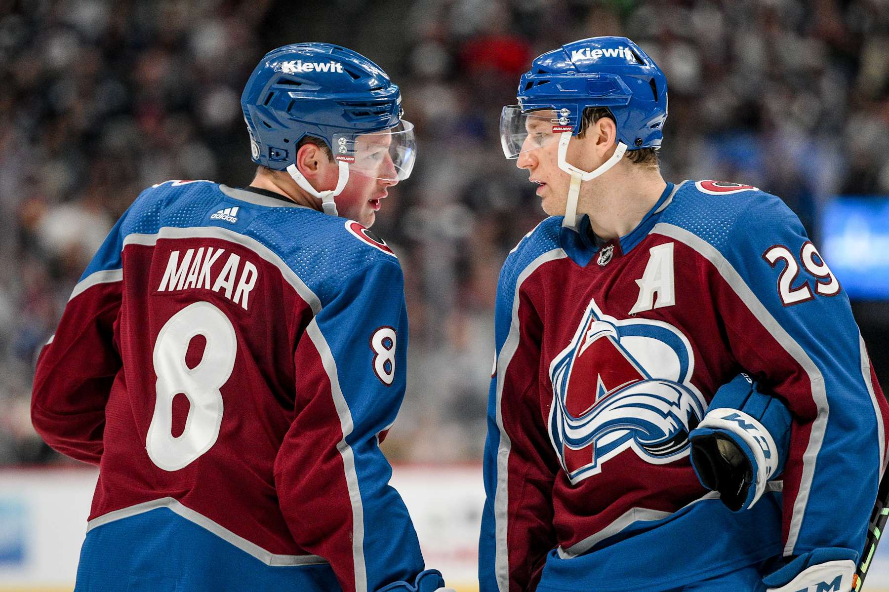 Cale Makar and Nathan MacKinnon.