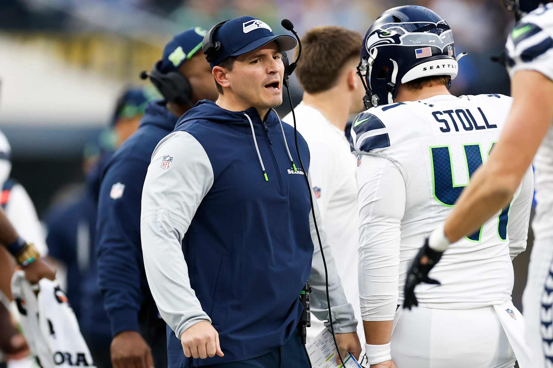 Seattle Seahawks head coach Mike Macdonald