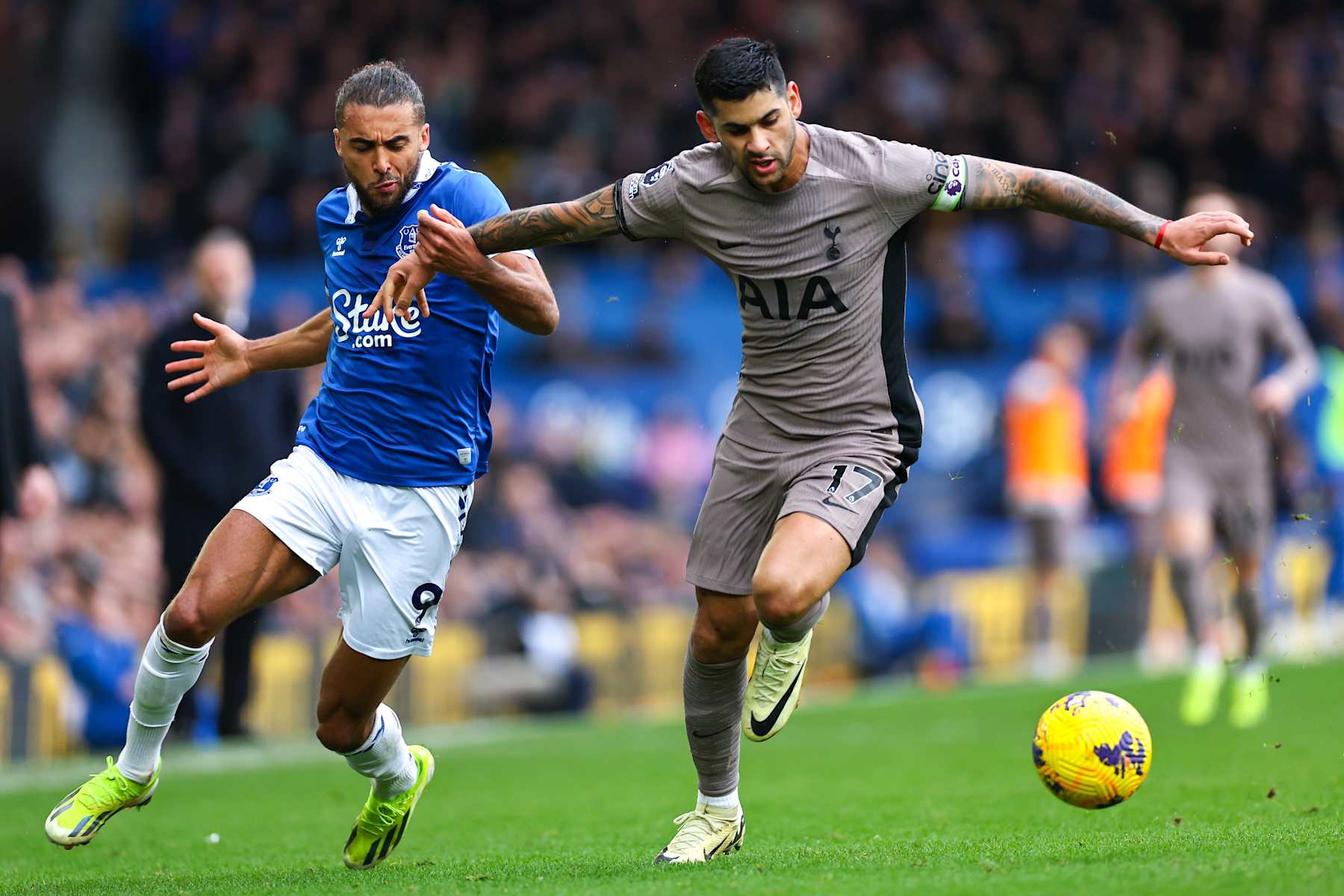 Dominic Calvert-Lewin and Cristian Romero.