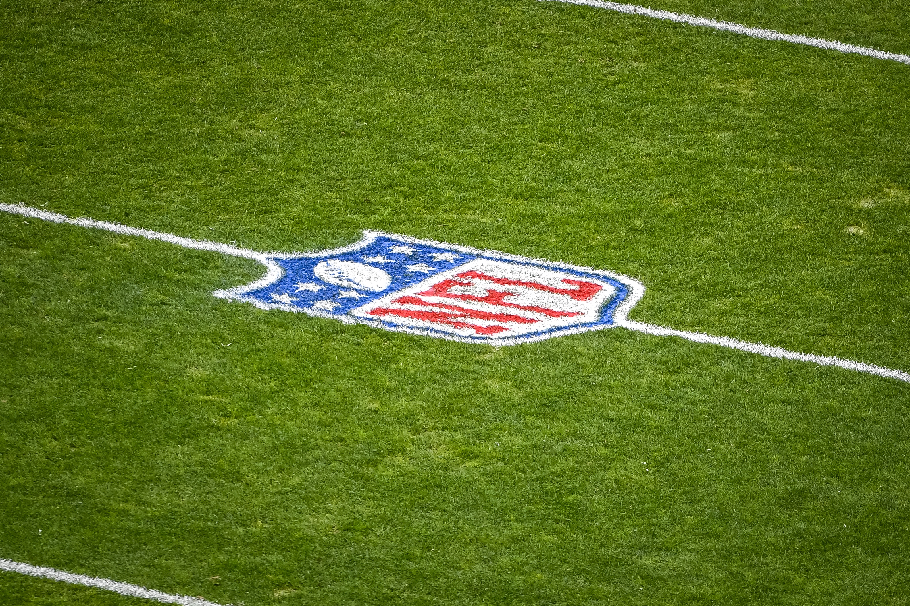 CLEVELAND, OHIO - JANUARY 03: The NFL logo is pictured before the first quarter between the Cleveland Browns and Pittsburgh Steelers at FirstEnergy Stadium on January 03, 2021 in Cleveland, Ohio. (Photo by Nic Antaya/Getty Images)