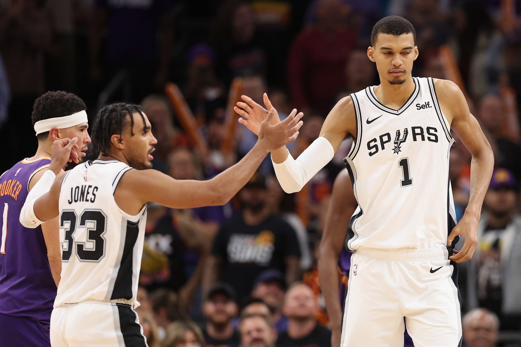 Tre Jones and Victor Wembanyama