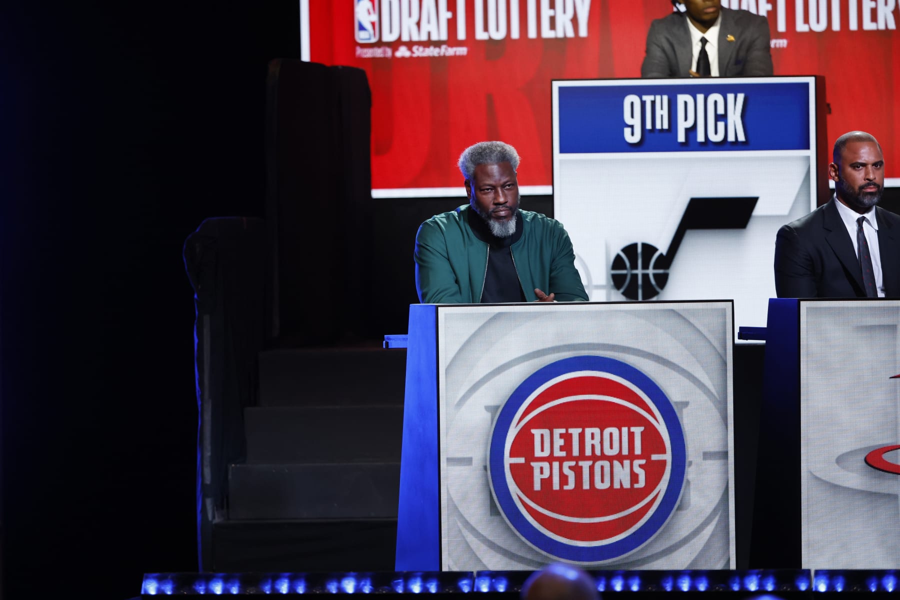 CHICAGO,IL - MAY 16: Basketball Operations and Team Engagement Advisor Ben Wallace represents the Detroit Pistons during the 2023 NBA Draft Lottery at McCormick Place on May 16, 2023 in Chicago, Illinois. NOTE TO USER: User expressly acknowledges and agrees that, by downloading and or using this photograph, user is consenting to the terms and conditions of the Getty Images License Agreement. Mandatory Copyright Notice: Copyright 2023 NBAE (Photo by Kamil Krzaczynski/NBAE via Getty Images)