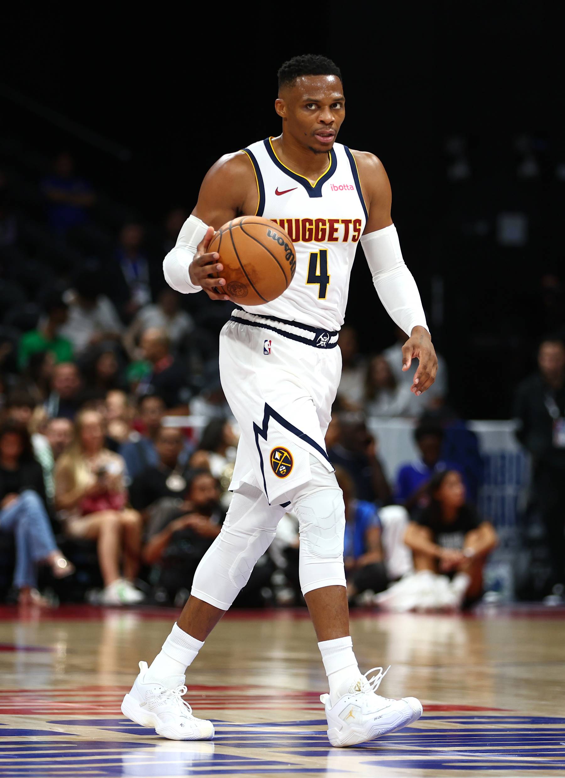 ABU DHABI, UNITED ARAB EMIRATES - OCTOBER 04: during the NBA match between Denver Nuggets and Boston Celtics at Etihad Arena on October 04, 2024 in Abu Dhabi, United Arab Emirates.  (Photo by Francois Nel/Getty Images)