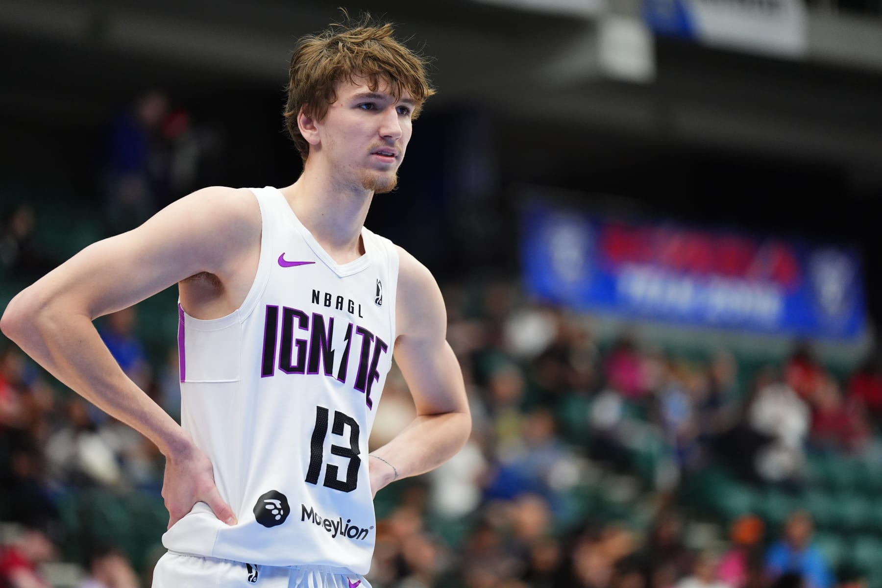 FRISCO, TX - FEBRUARY 27: Matas Buzelis #13 of the G League Ignite looks on during the game against the Texas Legends on February 27, 2024 at Comerica Center in Frisco, Texas. NOTE TO USER: User expressly acknowledges and agrees that, by downloading and or using this photograph, User is consenting to the terms and conditions of the Getty Images License Agreement. Mandatory Copyright Notice: Copyright 2023 NBAE (Photo by Cooper Neill/NBAE via Getty Images) FRISCO, TX - FEBRUARY 27: Matas Buzelis #13 of the G League Ignite looks on during the game against the Texas Legends on February 27, 2024 at Comerica Center in Frisco, Texas. NOTE TO USER: User expressly acknowledges and agrees that, by downloading and or using this photograph, User is consenting to the terms and conditions of the Getty Images License Agreement. Mandatory Copyright Notice: Copyright 2023 NBAE (Photo by Cooper Neill/NBAE via Getty Images)