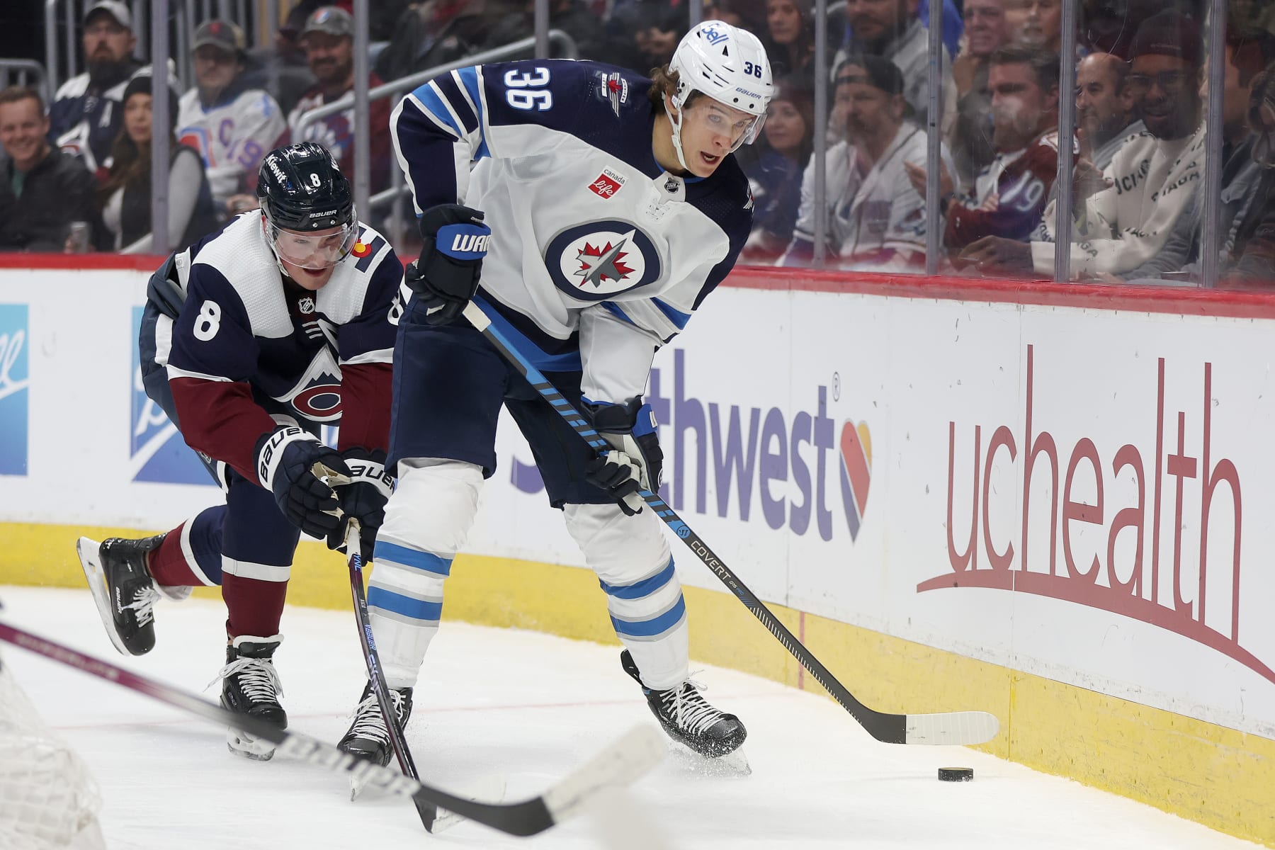 Cale Makar and Morgan Barron.