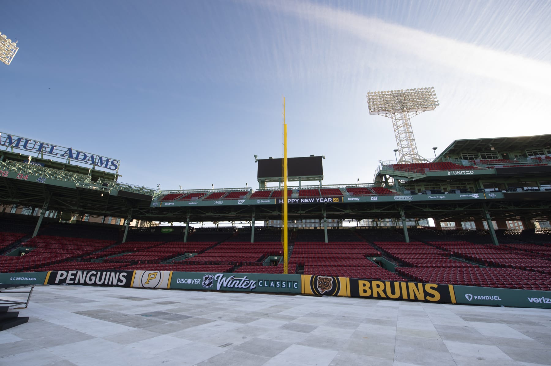 BOSTON, MA - DECEMBER 21:  The 2023 Discover NHL Winter Classic build out continues at Fenway Park on December 21, 2022 in Boston, Massachusetts. (Photo by Brian Babineau/NHLI via Getty Images)