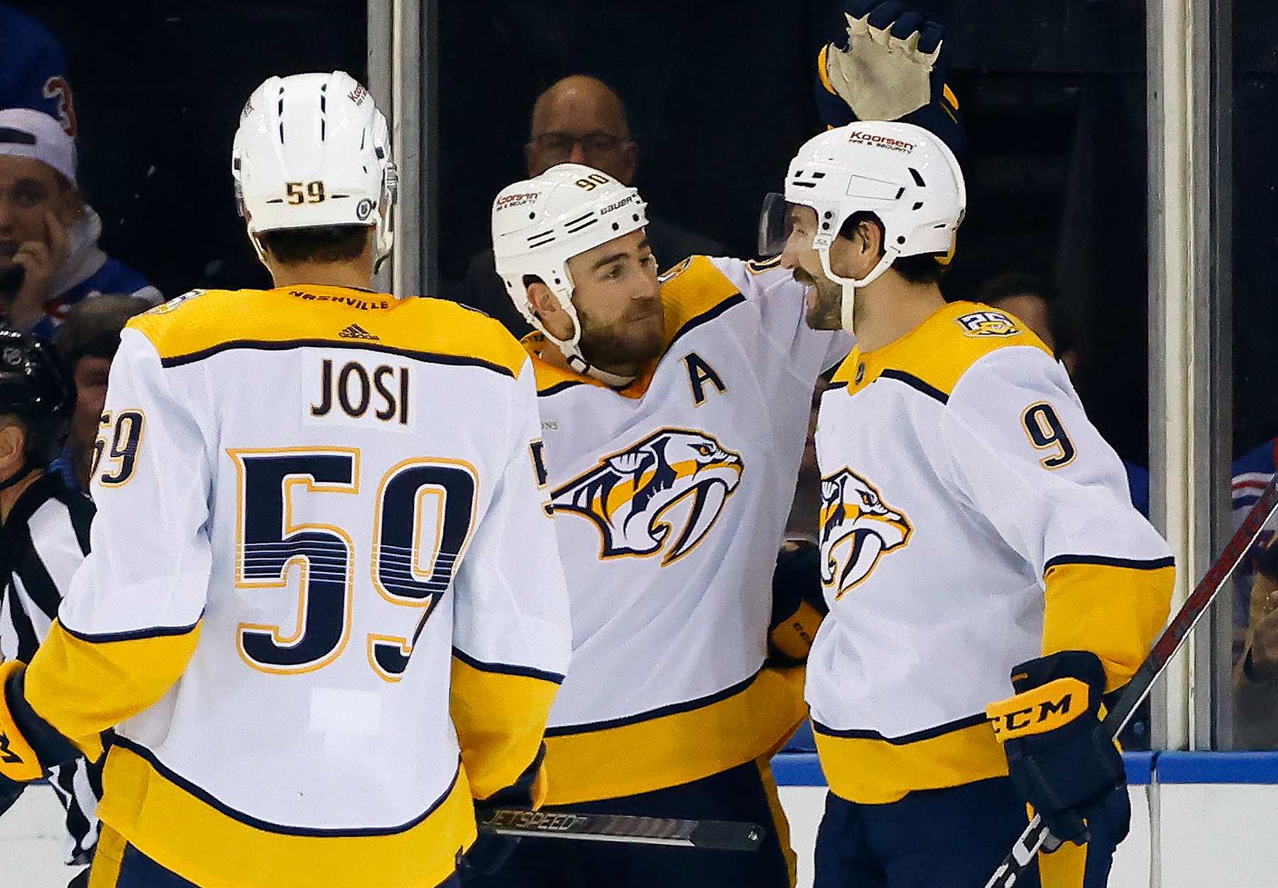 Roman Josi, Ryan O'Reilly and Filip Forsberg. 