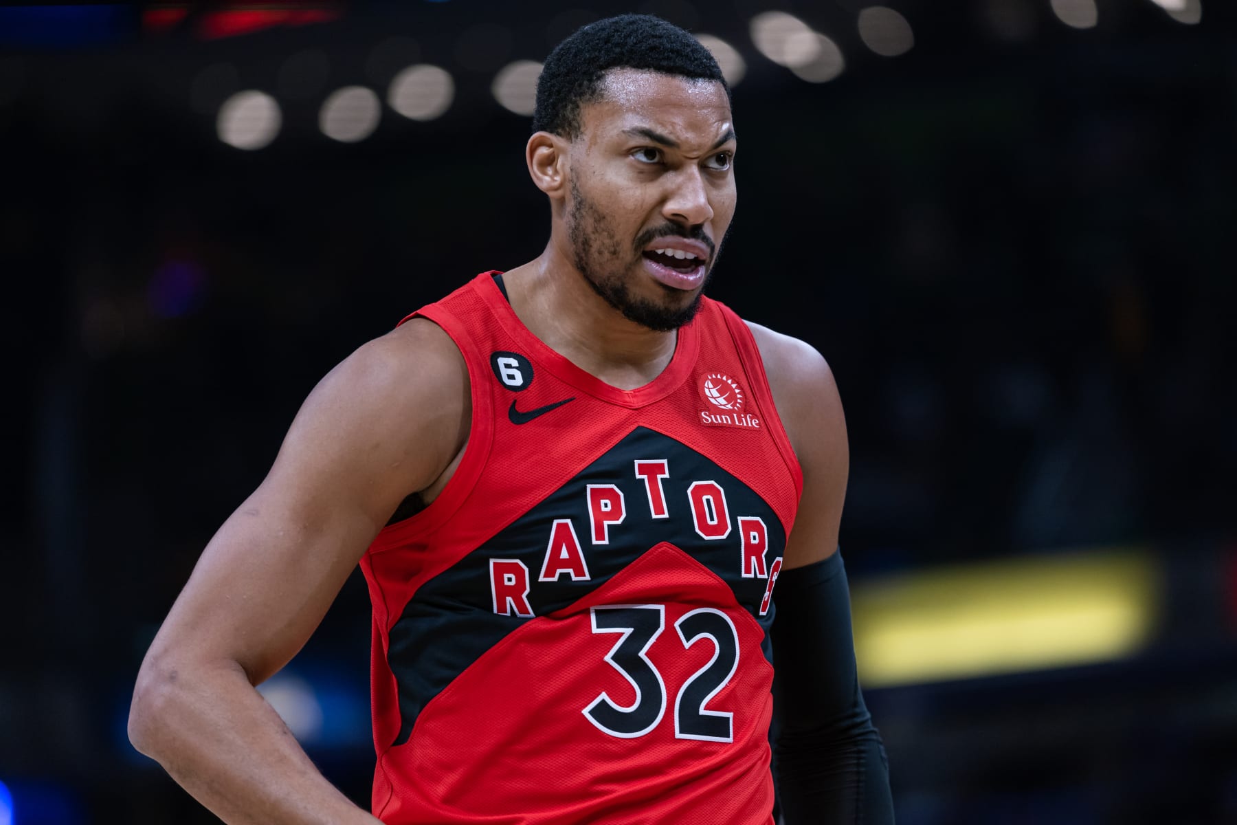 INDIANAPOLIS, IN - NOVEMBER 12: Otto Porter Jr. #32 of the Toronto Raptors is seen during the game against the Indiana Pacers at Gainbridge Fieldhouse on November 12, 2022 in Indianapolis, Indiana. NOTE TO USER: User expressly acknowledges and agrees that, by downloading and or using this photograph, User is consenting to the terms and conditions of the Getty Images License Agreement.  (Photo by Michael Hickey/Getty Images)