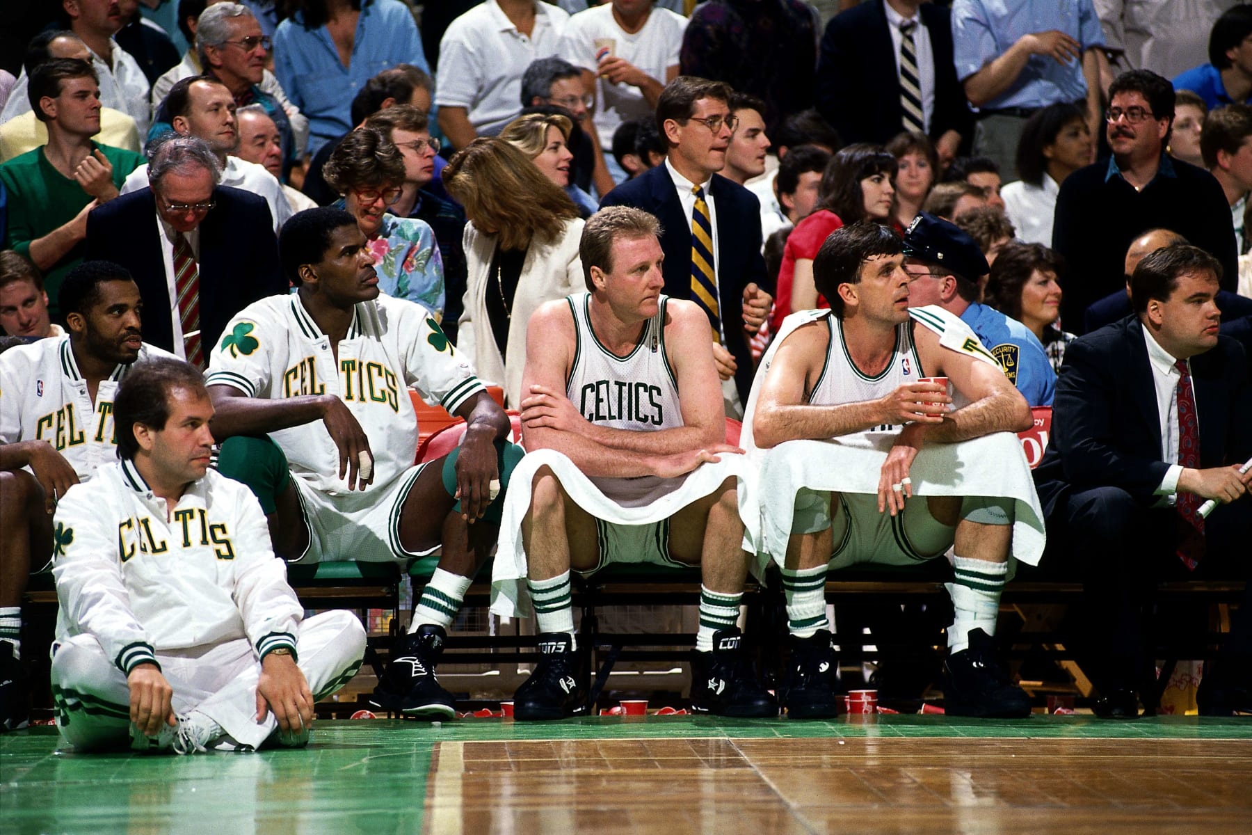 Robert Parish, Larry Bird and Kevin McHale