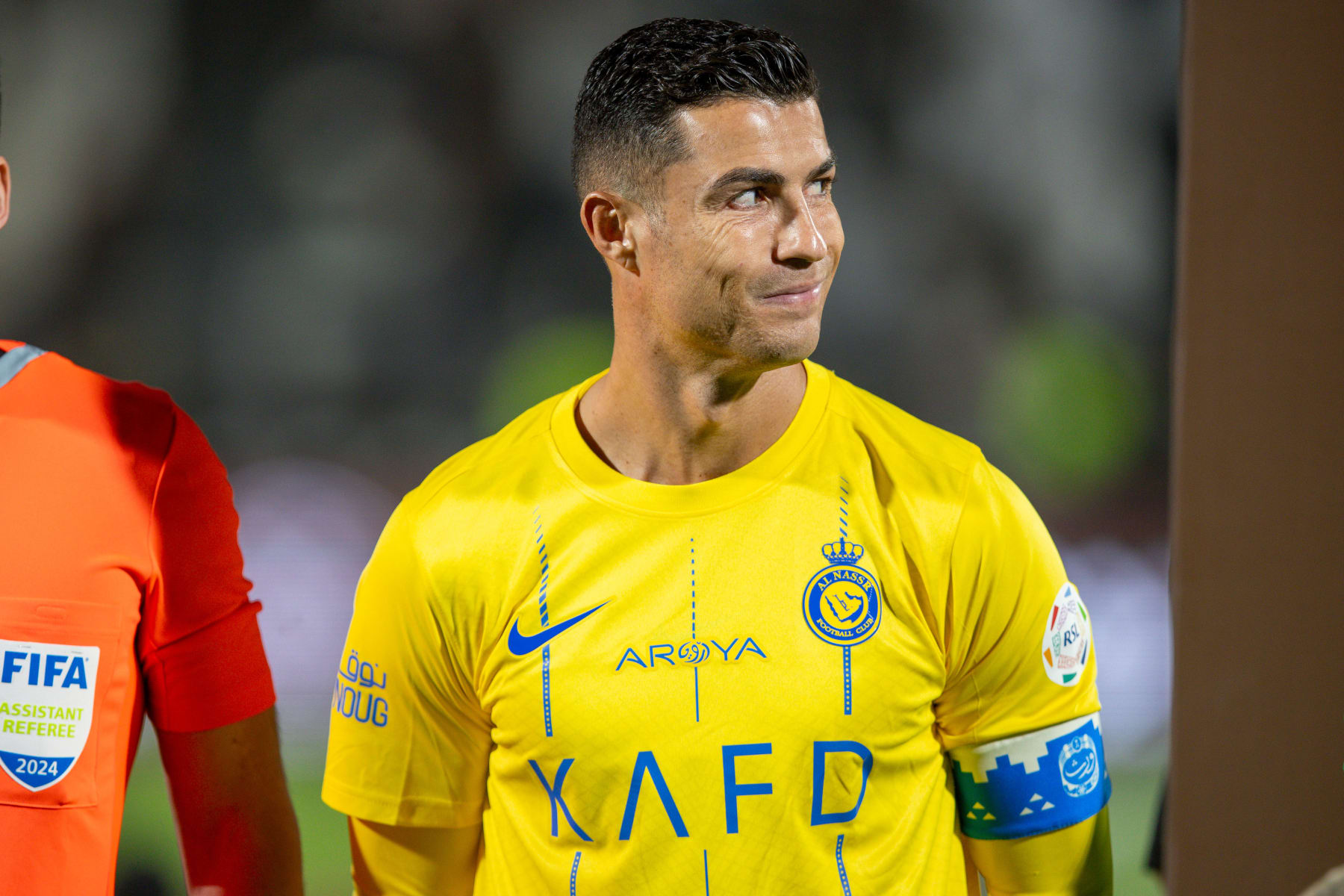 RIYADH, SAUDI ARABIA - FEBRUARY 25: Cristiano Ronaldo of Al Nassr prior the Saudi Pro League match between Al-Shabab and Al-Nassr at Al-Shabab Club Stadium on February 25, 2024 in Riyadh, Saudi Arabia. (Photo by Yasser Bakhsh/Getty Images)