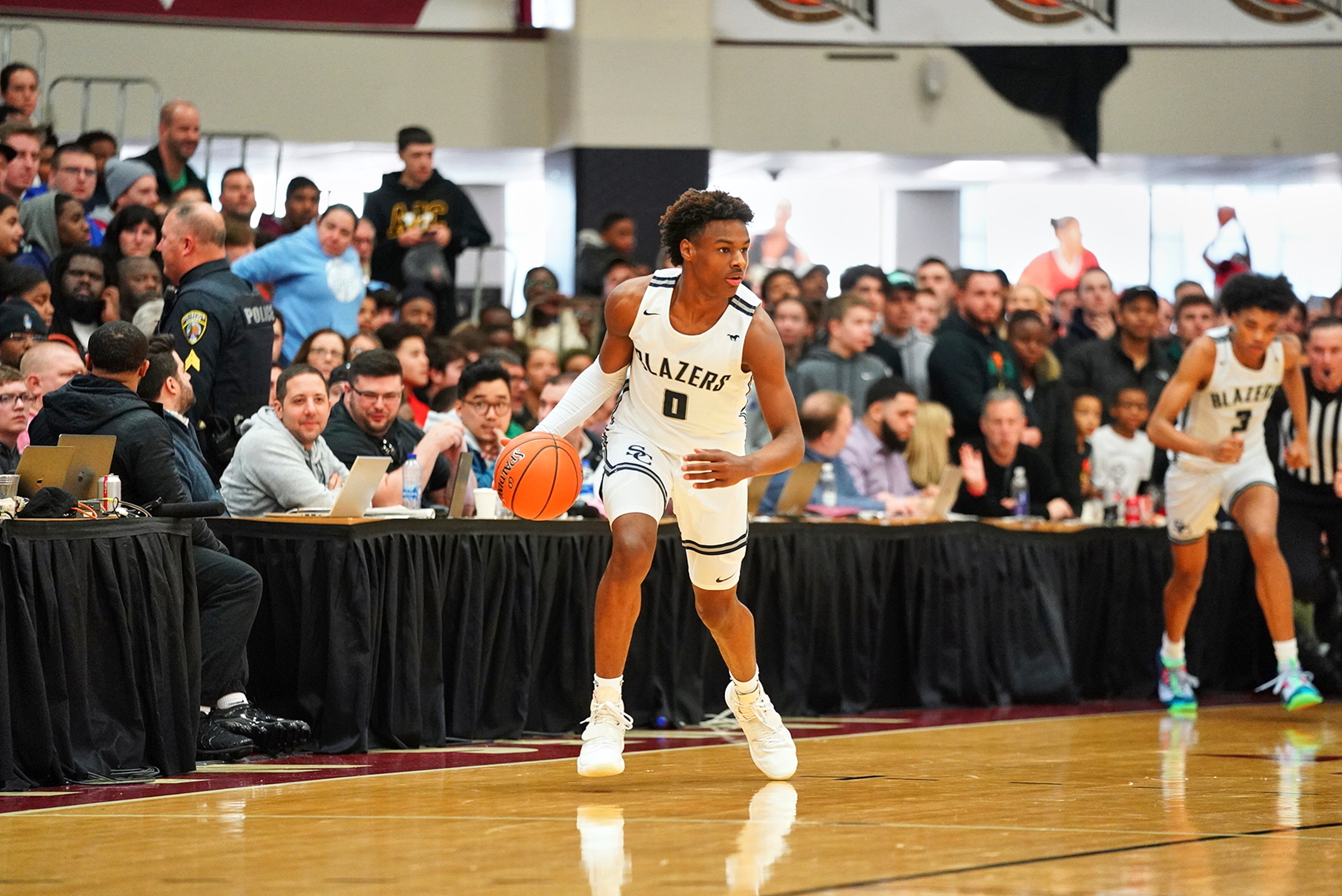 High School Basketball: Spalding Hoophall Classic: Sierra Canyon Bronny James (0) in action vs Paul VI at Springfield College.
Springfield, MA 1/20/2020
CREDIT: Erick W. Rasco (Photo by Erick W. Rasco /Sports Illustrated/Getty Images)
(Set Number: X163148 TK1 )