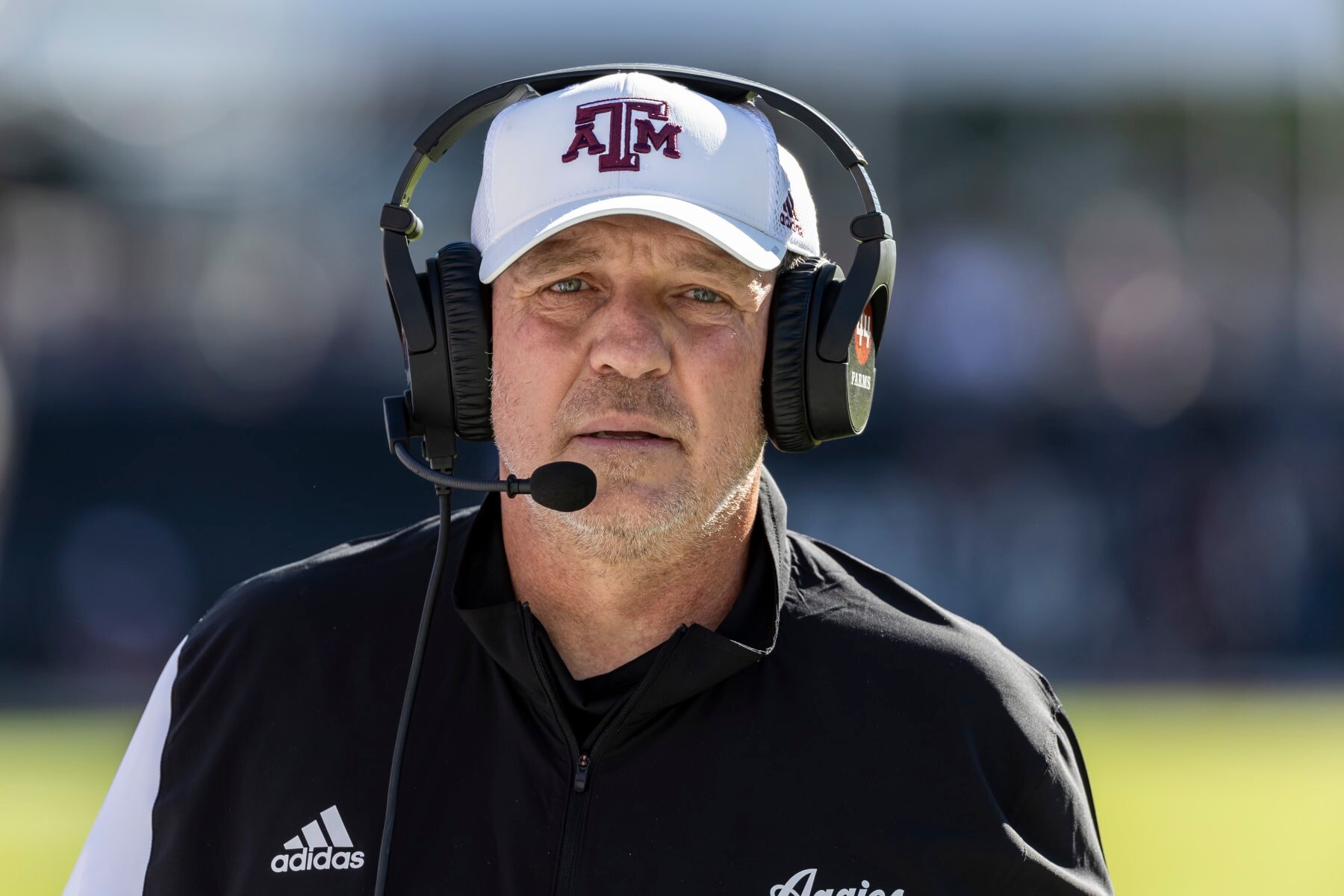 Texas A&M head coach Jimbo Fisher look son as he paces the sidelines during an NCAA football game against Mississippi State, Saturday, Oct. 1, 2022, in Starkville, Miss. (AP Photo/Vasha Hunt)