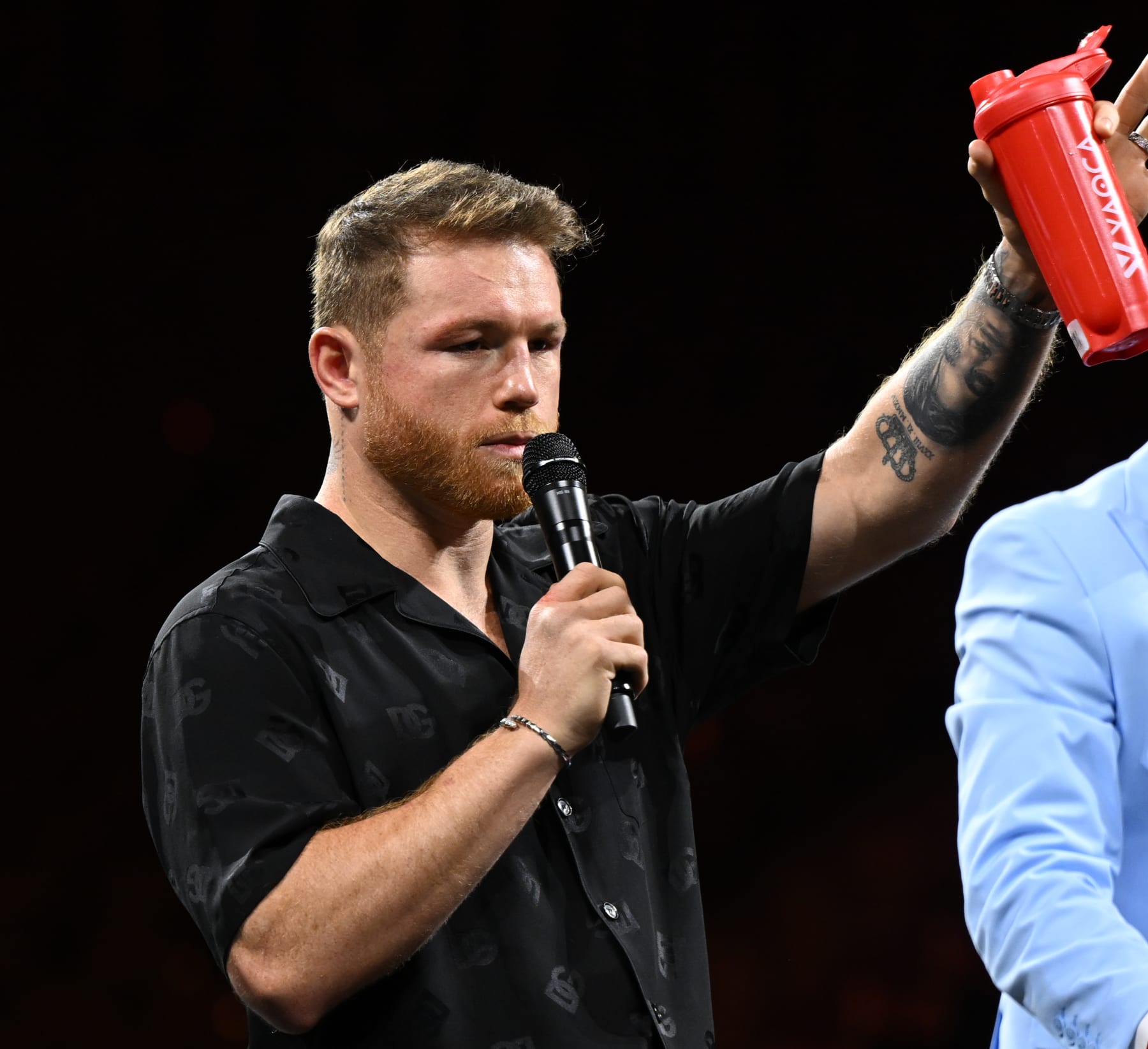 LAS VEGAS, NEVADA - MAY 04: Saul 'Canelo' Alvarez speaks at a press conference after his match with Jaime Munguia for their super middleweight undisputed world titles of the Premiere Boxing Championship on Saturday night at the T-Mobile Arena in Las Vegas, Nevada, United States on May 04, 2024. (Photo by Tayfun Coskun/Anadolu via Getty Images)