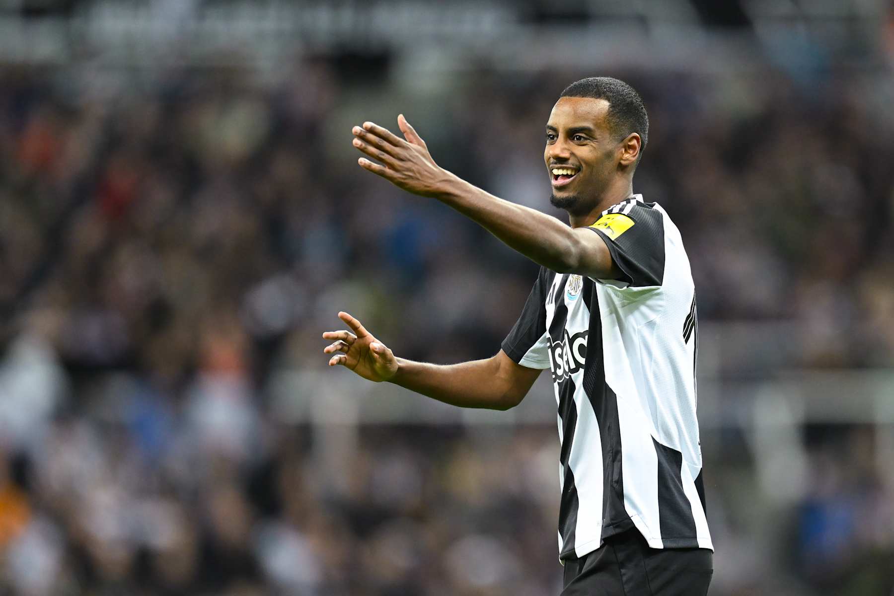 NEWCASTLE UPON TYNE, ENGLAND - DECEMBER 18: Alexander Isak of Newcastle looks on during the Carabao Cup Quarter Final match between Newcastle United and Brentford at St James' Park on December 18, 2024 in Newcastle upon Tyne, England. (Photo by Michael Regan/Getty Images)