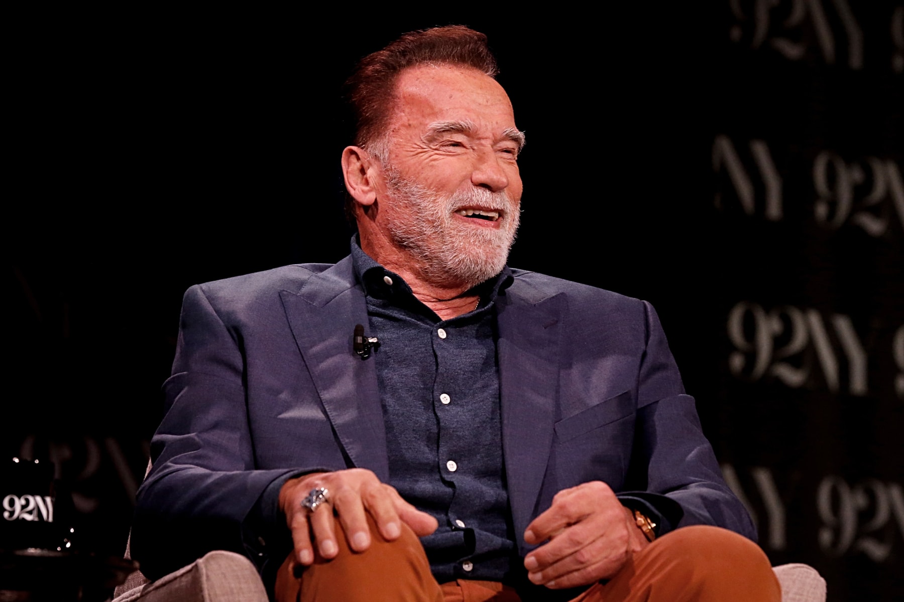 NEW YORK, NEW YORK - OCTOBER 10: Arnold Schwarzenegger attends a conversation with Ryan Holiday at 92nd Street Y on October 10, 2023 in New York City. (Photo by Dominik Bindl/Getty Images)