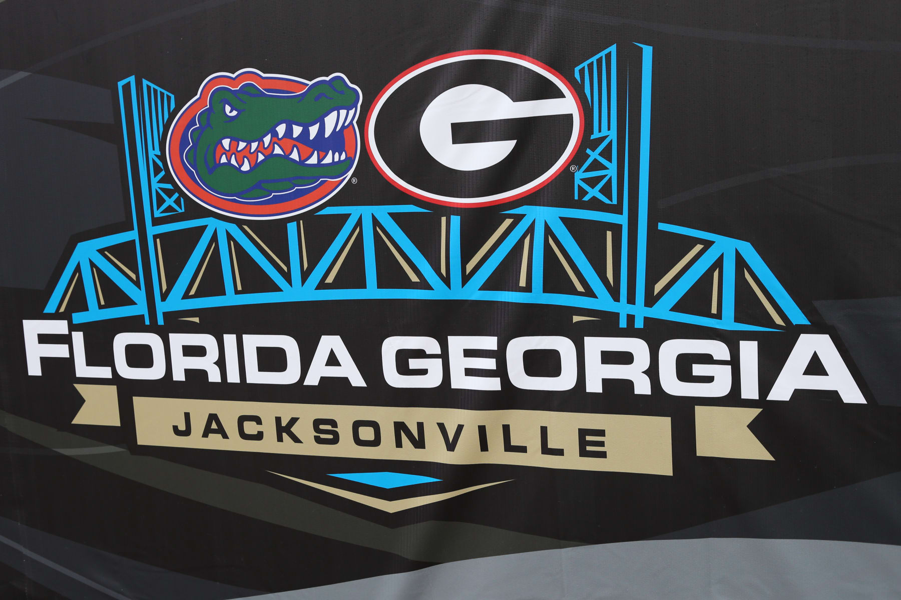 JACKSONVILLE, FL - NOVEMBER 02: A detailed view of the game logo during the game between the Georgia Bulldogs and the Florida Gators on November 2, 2019 at TIAA Bank Field in Jacksonville, Fl. (Photo by David Rosenblum/Icon Sportswire via Getty Images) JACKSONVILLE, FL - NOVEMBER 02: A detailed view of the game logo during the game between the Georgia Bulldogs and the Florida Gators on November 2, 2019 at TIAA Bank Field in Jacksonville, Fl. (Photo by David Rosenblum/Icon Sportswire via Getty Images)