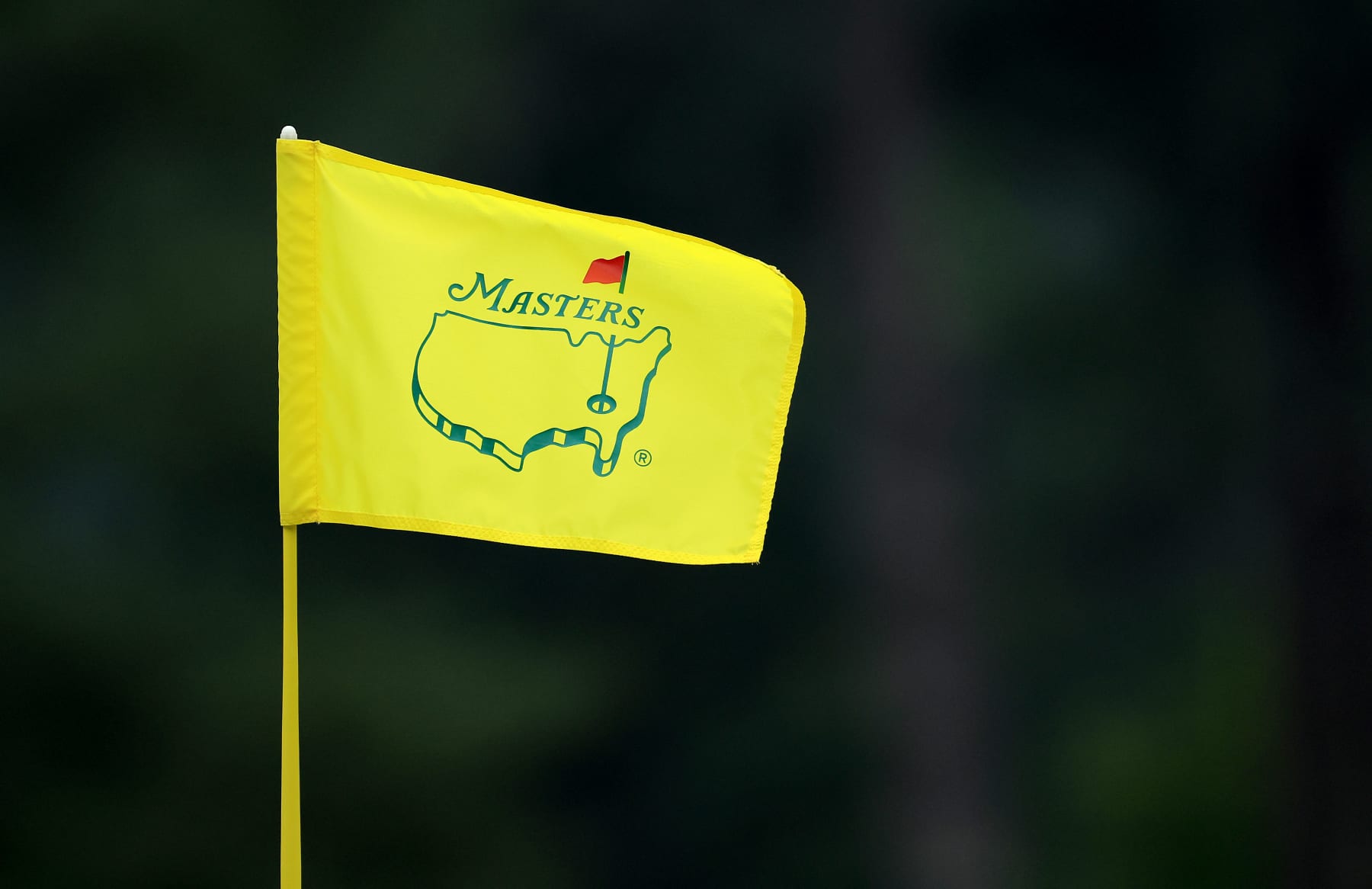AUGUSTA, GEORGIA - APRIL 03: A Masters pin flag flutters in teh breeze during practice prior to the 2023 Masters Tournament at Augusta National Golf Club on April 03, 2023 in Augusta, Georgia. (Photo by David Cannon/Getty Images)