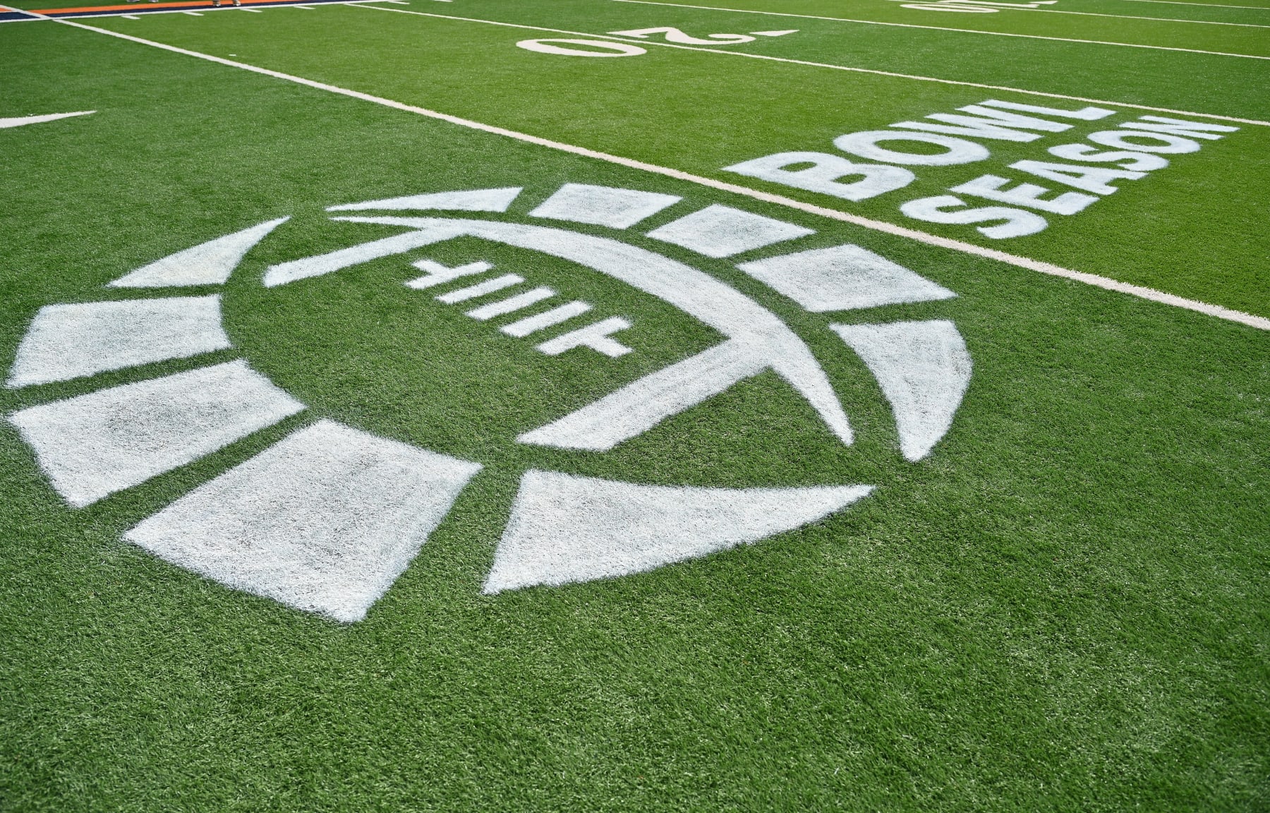 EL PASO, TEXAS - DECEMBER 30: A Bowl Season logo is displayed on the field before the Tony the Tiger Sun Bowl game between the Pittsburgh Panthers and the UCLA Bruins at Sun Bowl Stadium on December 30, 2022 in El Paso, Texas. (Photo by Sam Wasson/Getty Images)