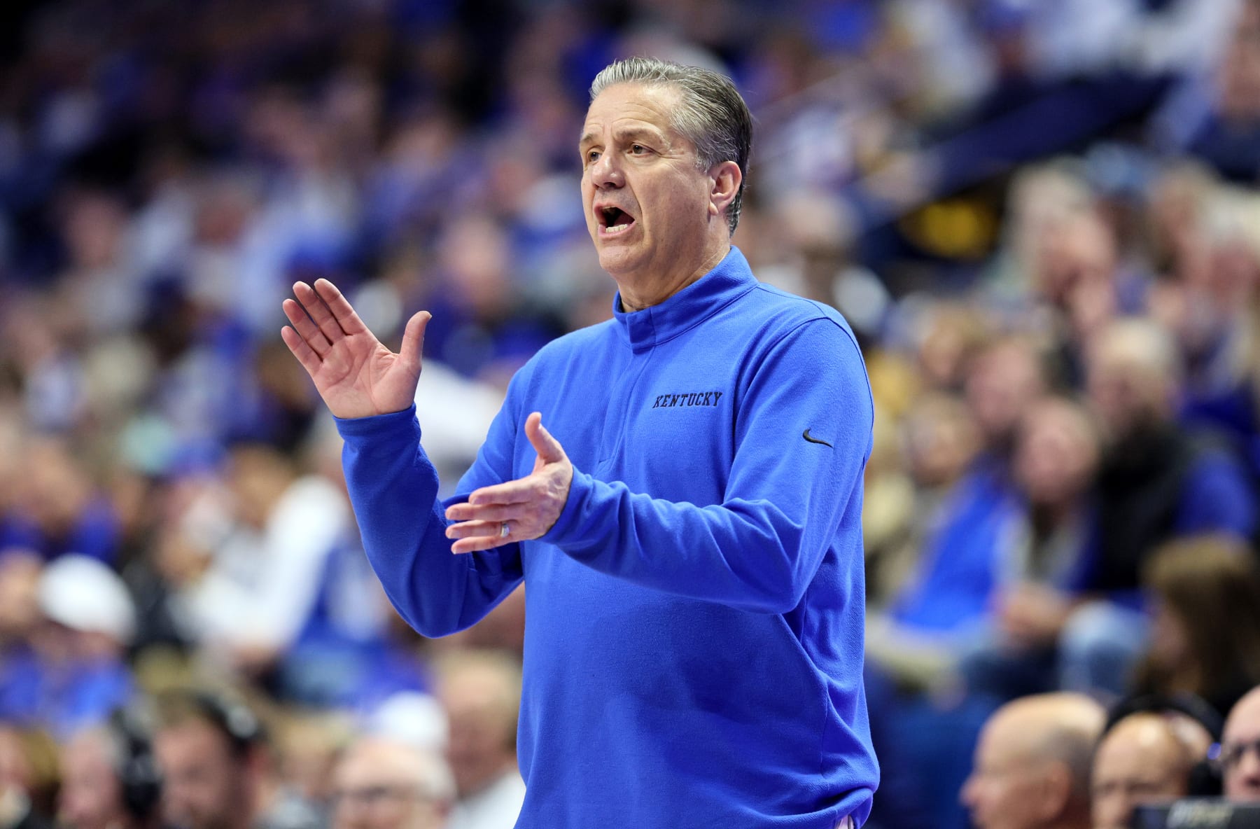 LEXINGTON, KENTUCKY - NOVEMBER 23: John Calipari the head coach of the Kentucky Wildcats against the North Florida Ospreys at Rupp Arena on November 23, 2022 in Lexington, Kentucky. (Photo by Andy Lyons/Getty Images) LEXINGTON, KENTUCKY - NOVEMBER 23: John Calipari the head coach of the Kentucky Wildcats against the North Florida Ospreys at Rupp Arena on November 23, 2022 in Lexington, Kentucky. (Photo by Andy Lyons/Getty Images)