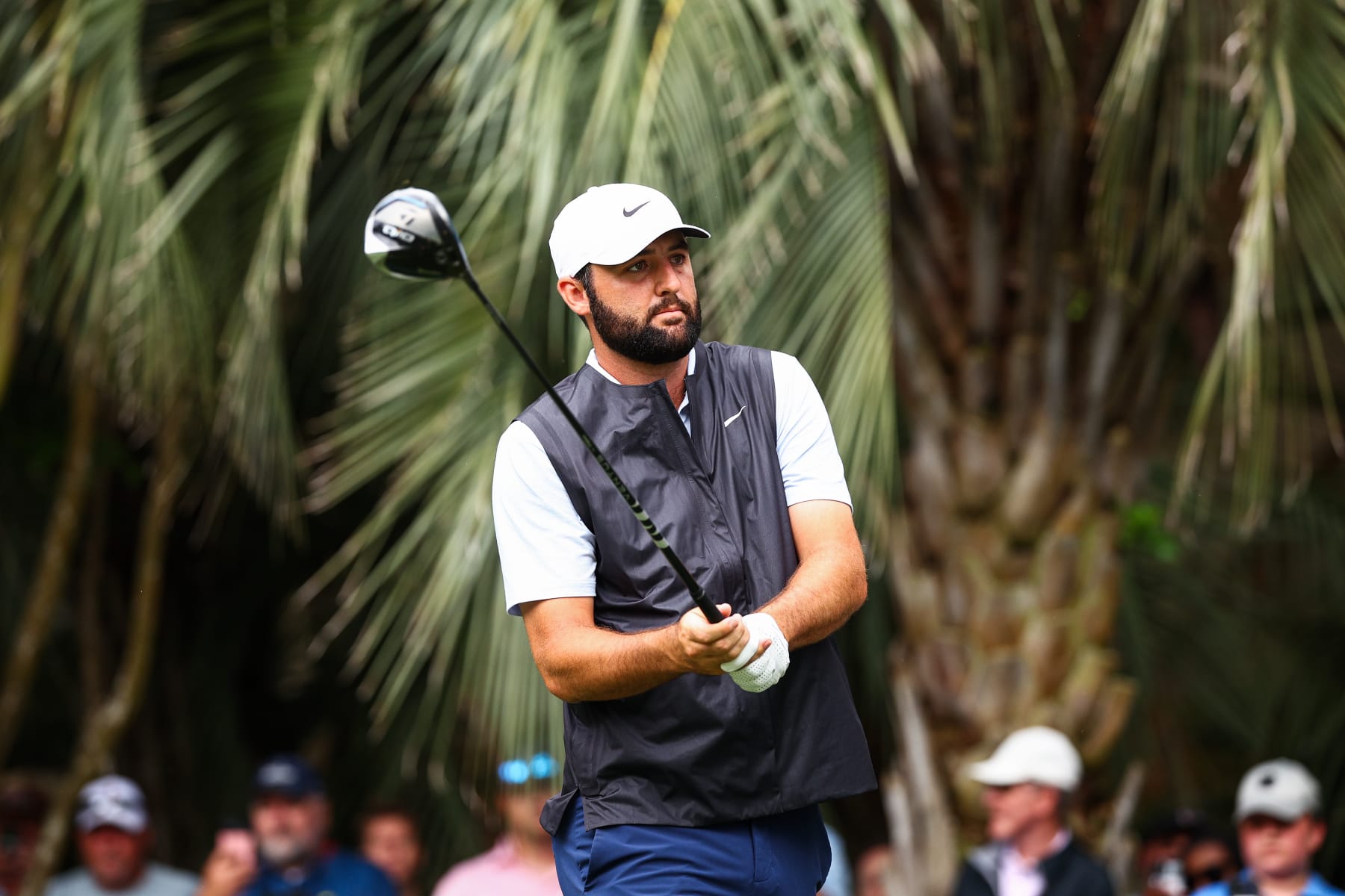 HILTON HEAD ISLAND, SOUTH CAROLINA - APRIL 21: Scottie Scheffler looks to hit a tee shot on the second hole during the final round of the RBC Heritage at Harbour Town Golf Links on April 21, 2024 in Hilton Head Island, South Carolina. (Photo by Jared C. Tilton/Getty Images)